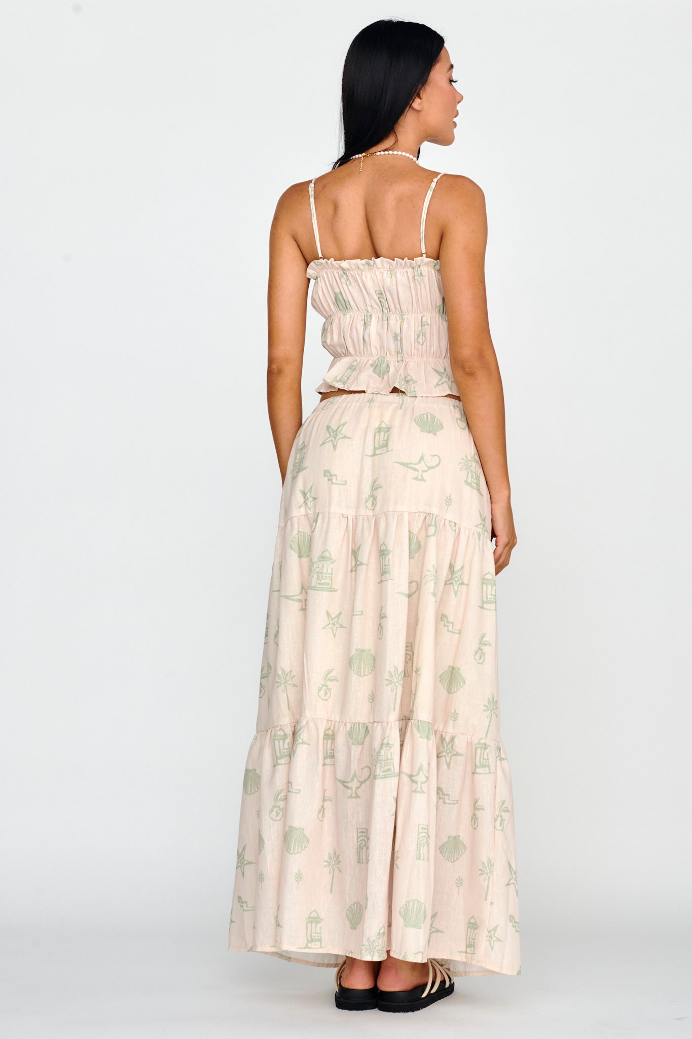 South Bay Maxi Skirt Print Sage by Selfie Leslie