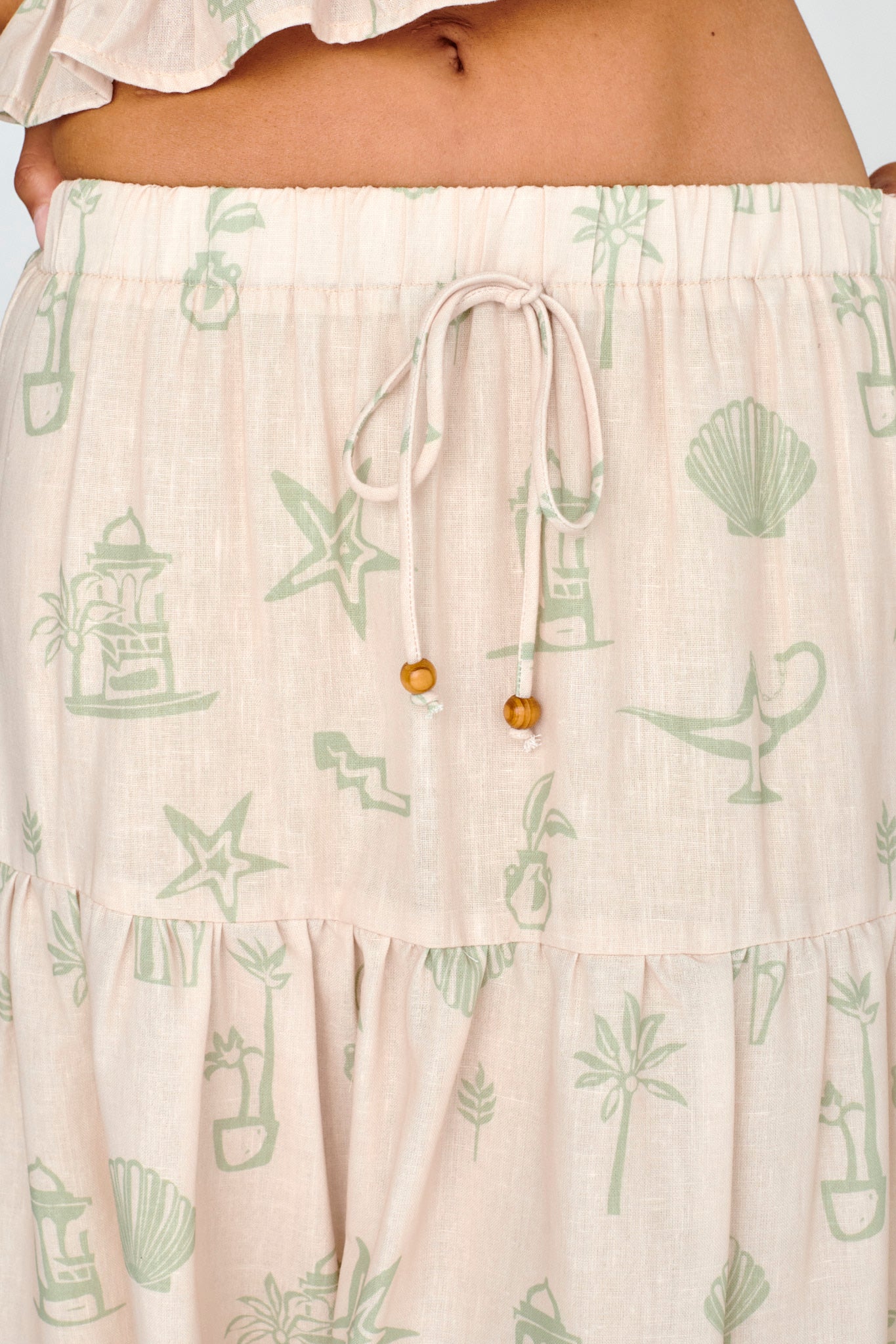 South Bay Maxi Skirt Print Sage by Selfie Leslie