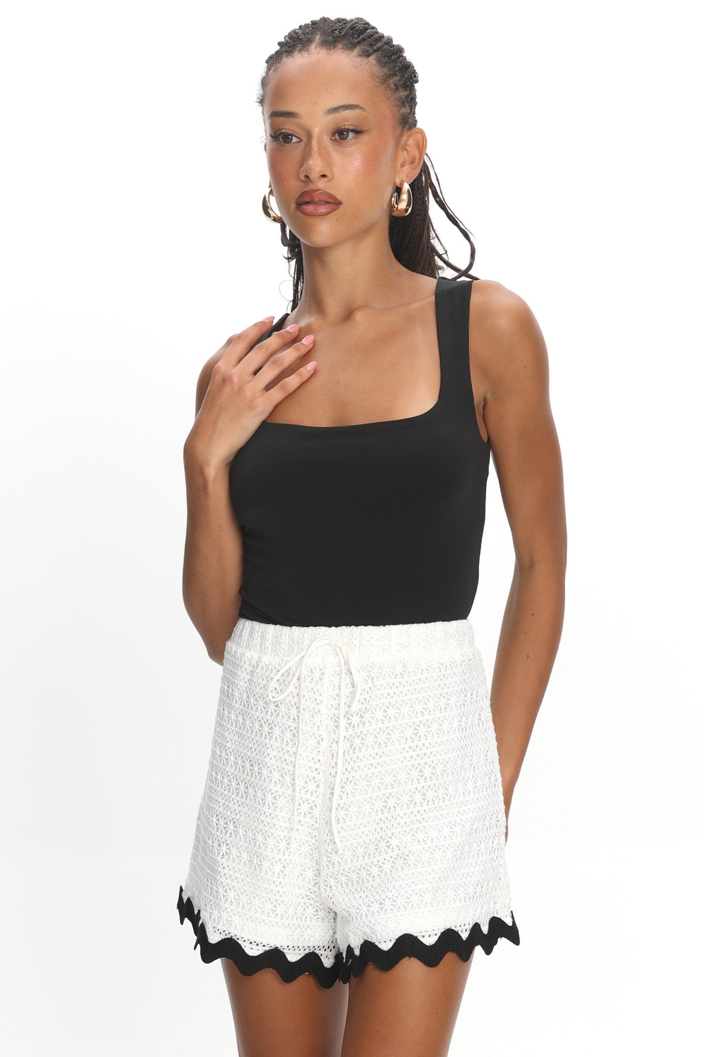 Breakaway Shorts Crochet White