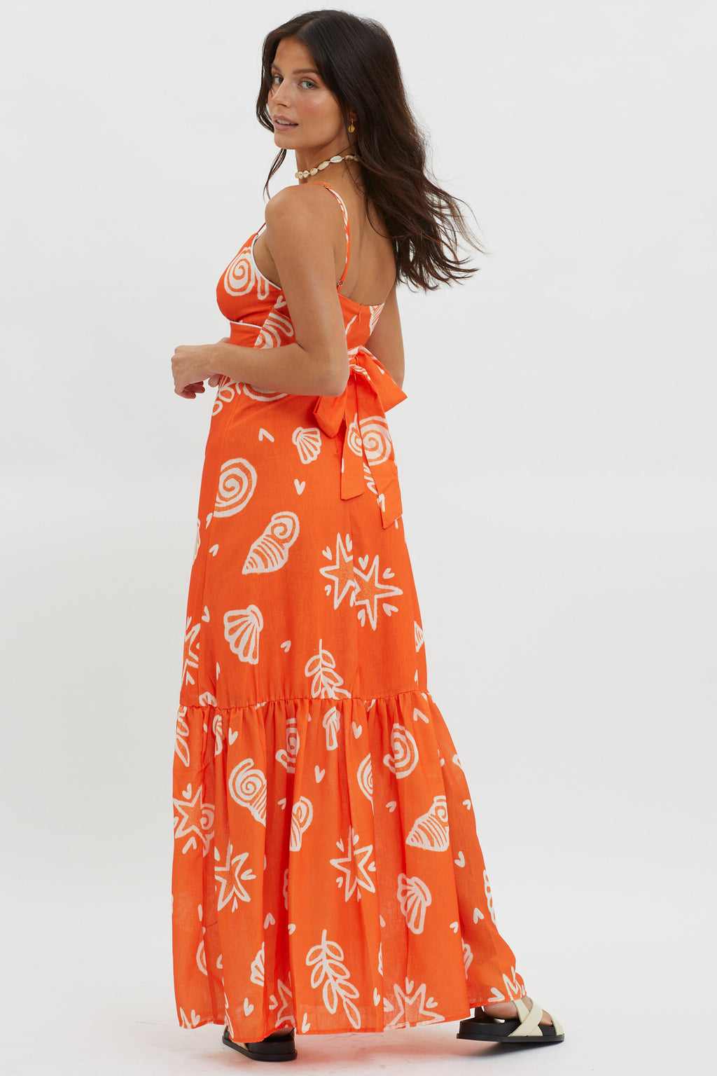 Later Days Cami Strap Maxi Dress Print Red by Selfie Leslie