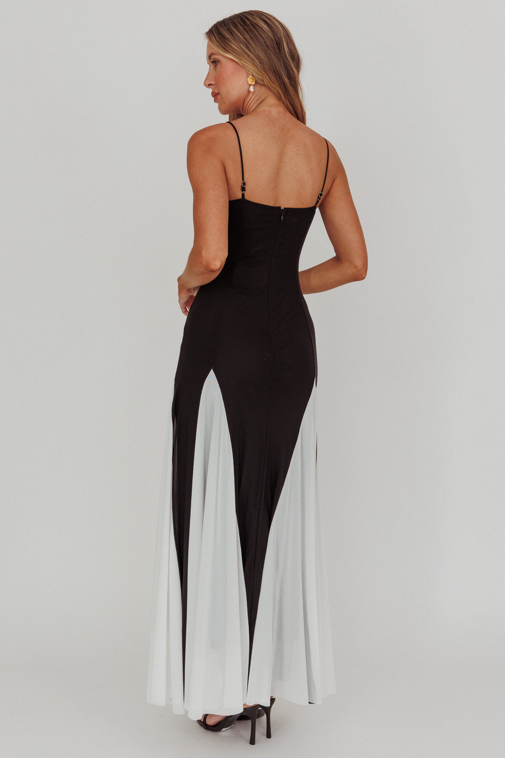 All Mine Godet Hem Maxi Dress Black by Selfie Leslie