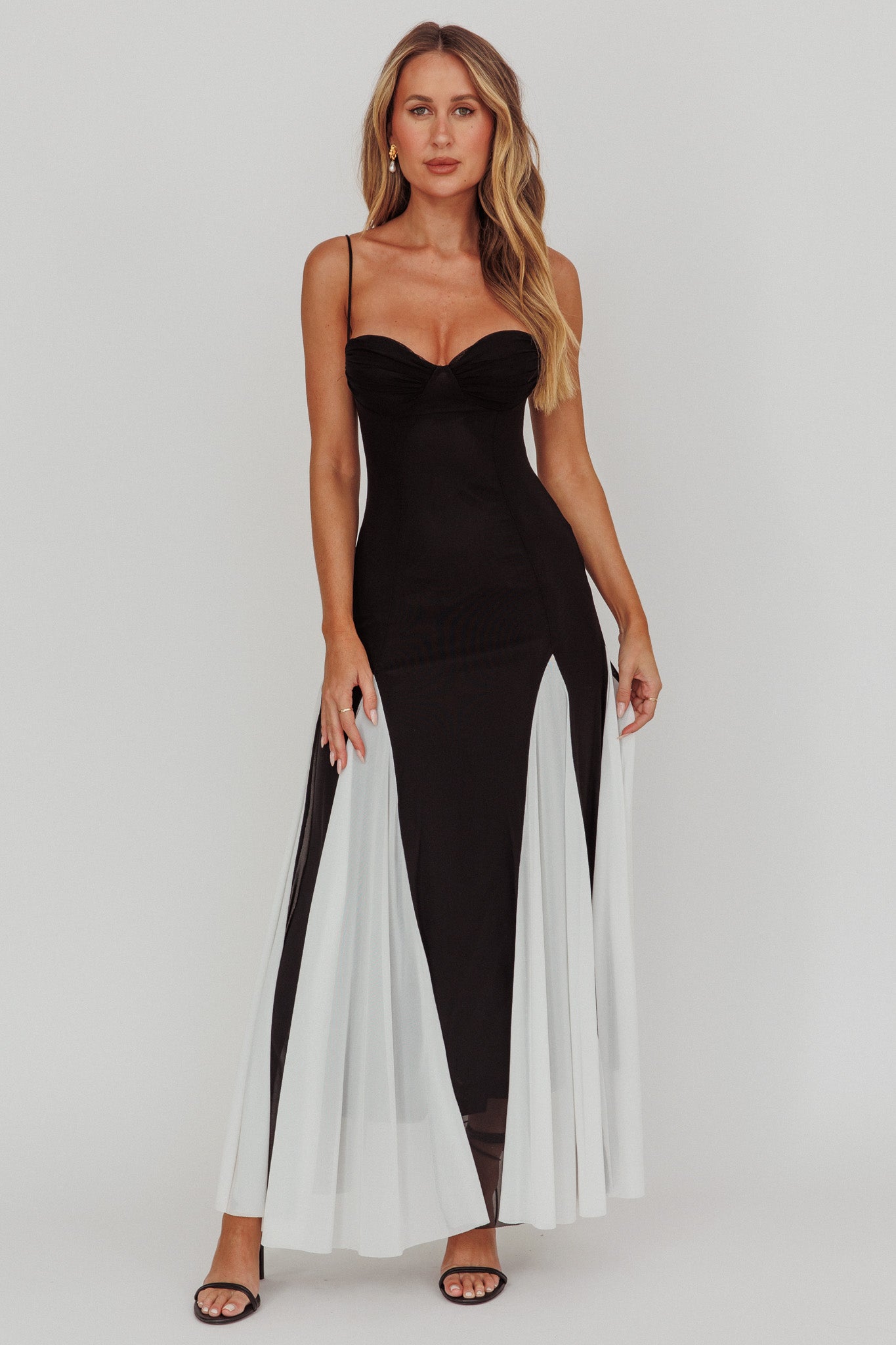 haunt me maxi dress All Mine Godet Hem Maxi Dress Black