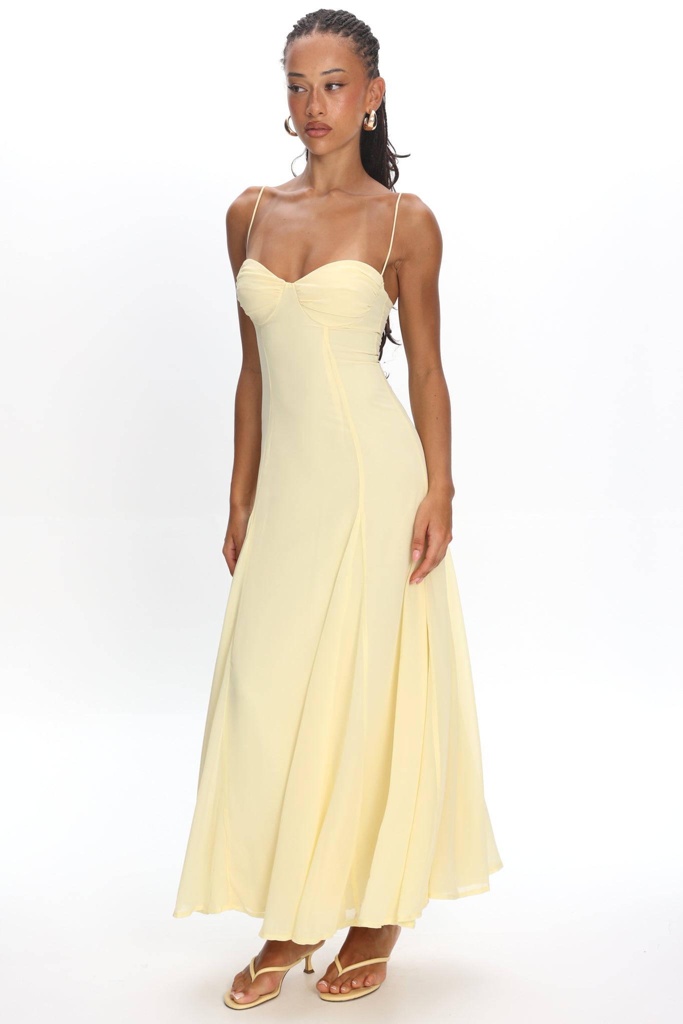 All Mine Godet Hem Maxi Dress Butter | Selfie Leslie