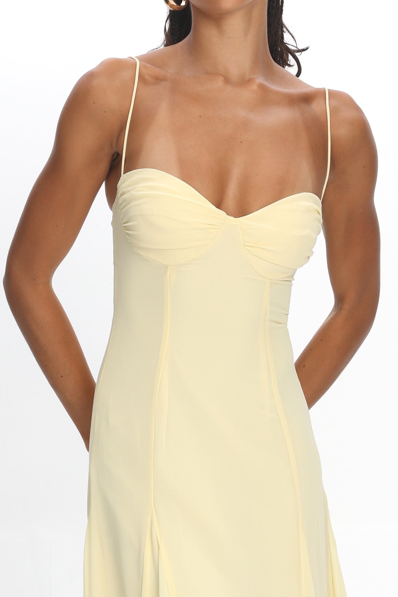 All Mine Godet Hem Maxi Dress Butter | Selfie Leslie