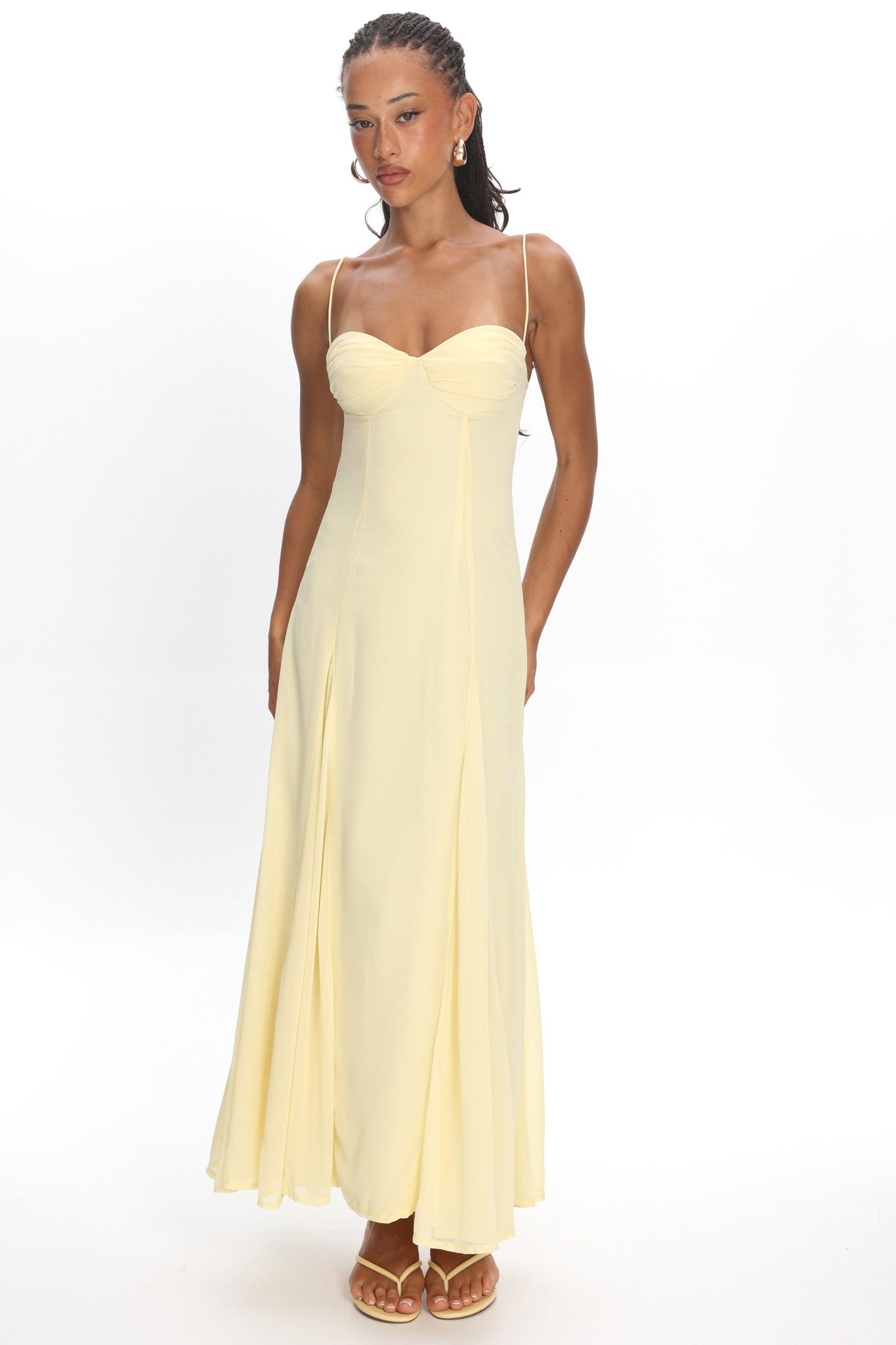 All Mine Godet Hem Maxi Dress Butter | Selfie Leslie