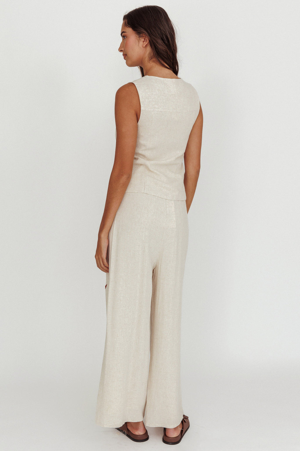 Swing Of Things Sun And Moon Wide Leg Pants Oat by Selfie Leslie