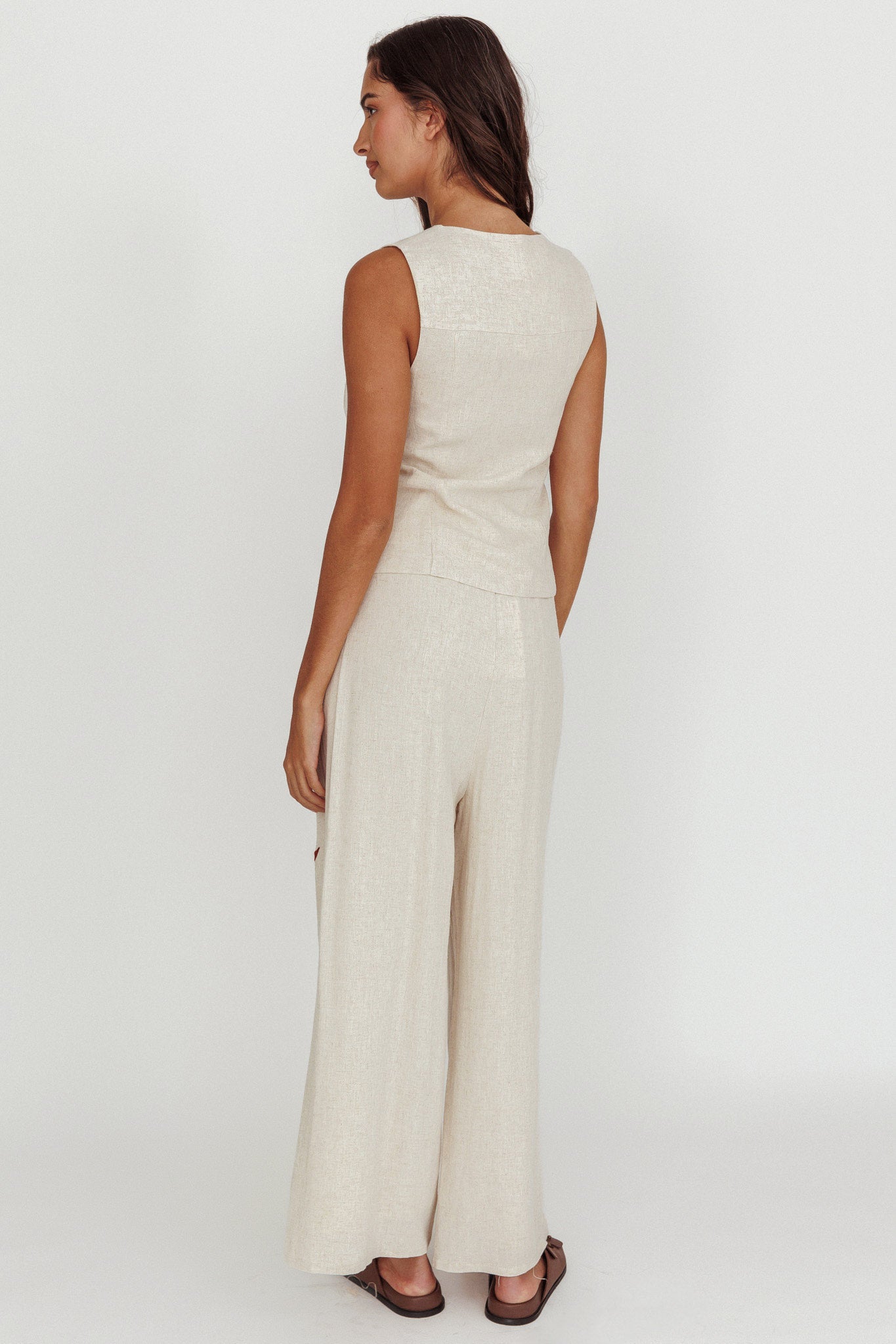 Swing Of Things Sun And Moon Wide Leg Pants Oat by Selfie Leslie
