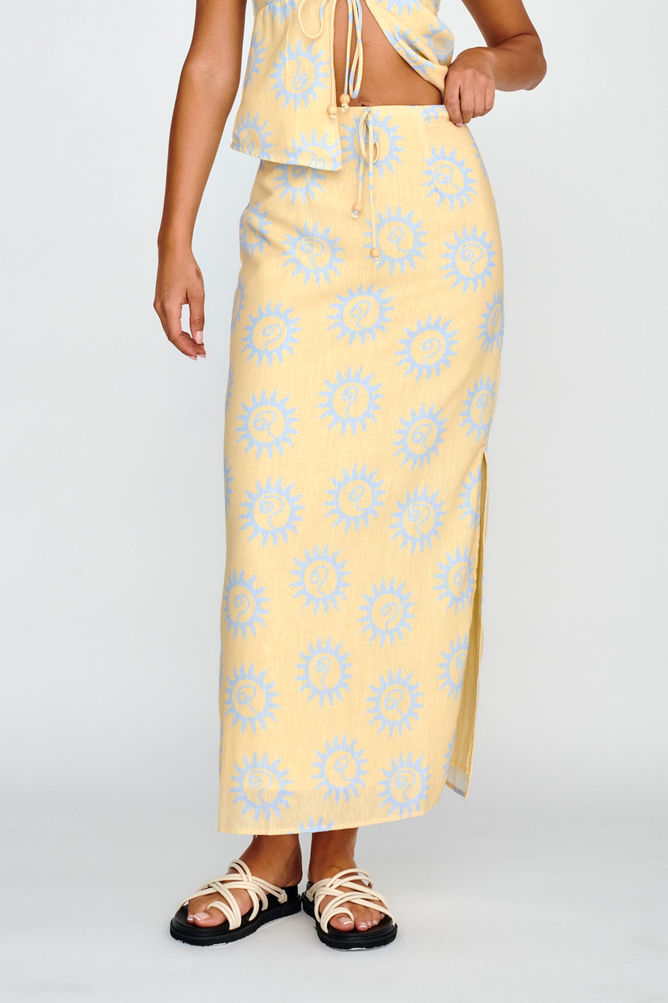 Sun Days Midi Skirt Sun Lemon by Selfie Leslie