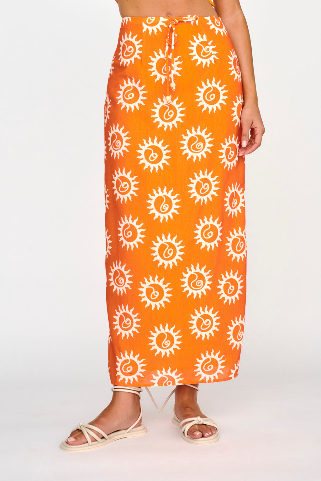 Sun Days Midi Skirt Sun Orange by Selfie Leslie