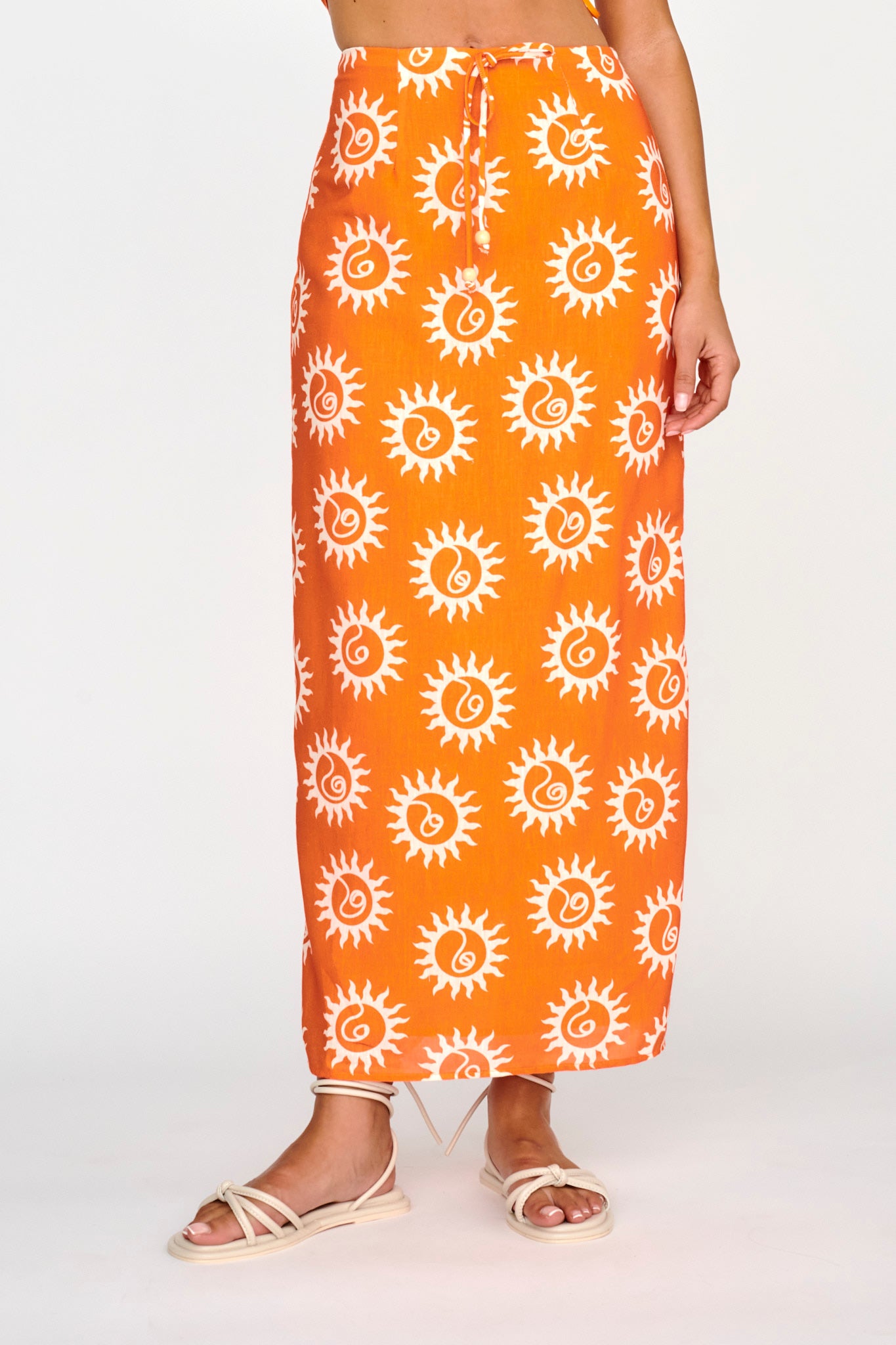Sun Days Midi Skirt Sun Orange by Selfie Leslie