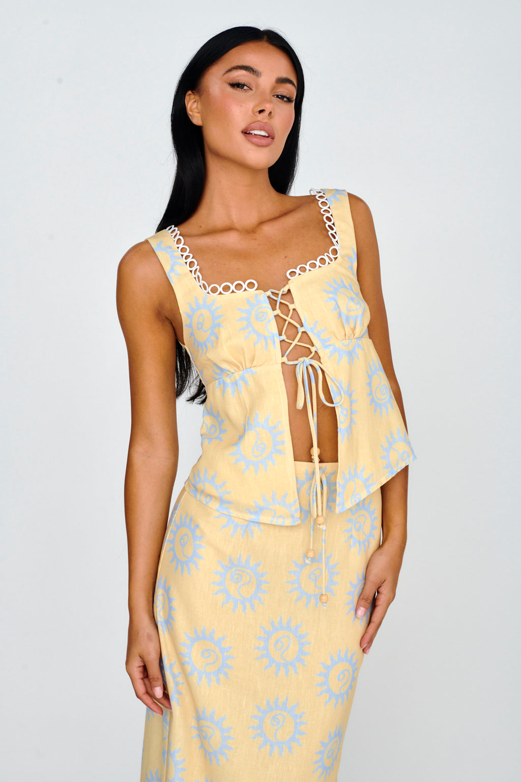Sun Days Laced Bust Top Sun Lemon by Selfie Leslie