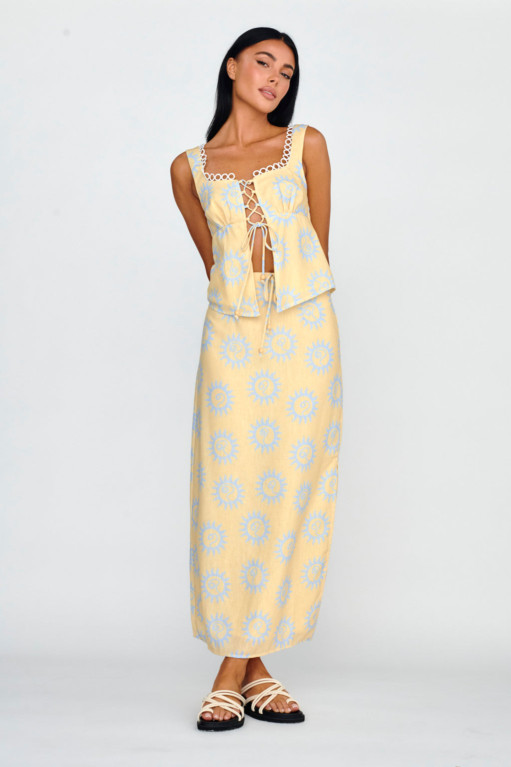 Sun Days Laced Bust Top Sun Lemon by Selfie Leslie