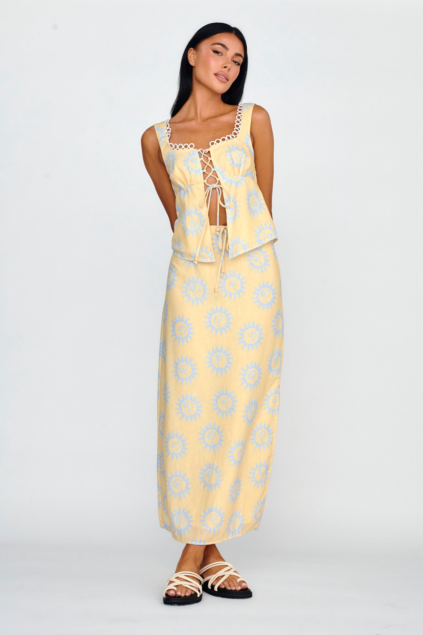 Sun Days Laced Bust Top Sun Lemon by Selfie Leslie