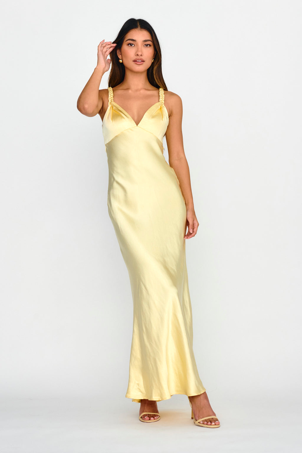 Muraya Braided Strap Maxi Dress Butter by Selfie Leslie