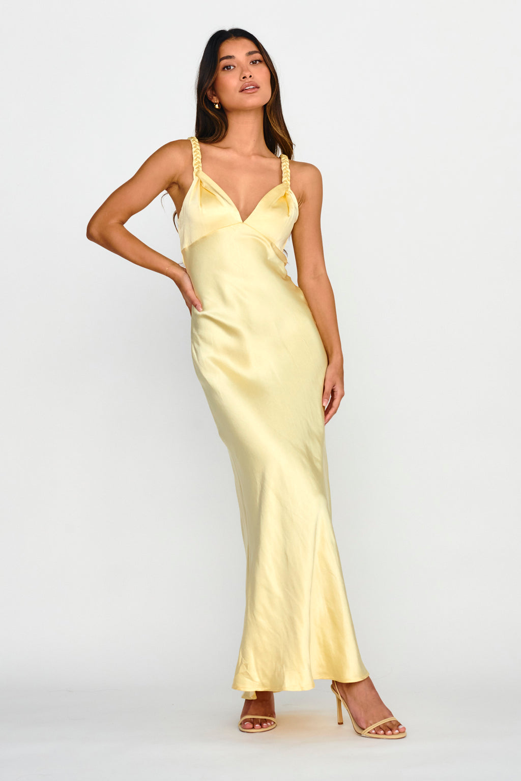 Muraya Braided Strap Maxi Dress Butter by Selfie Leslie