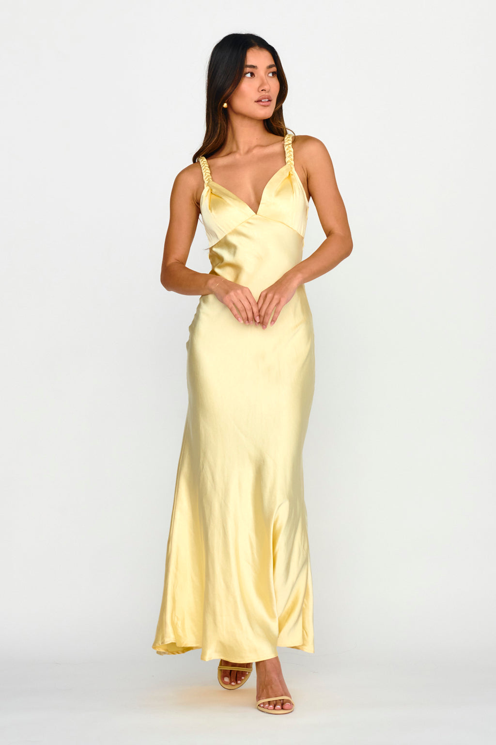 Muraya Braided Strap Maxi Dress Butter by Selfie Leslie