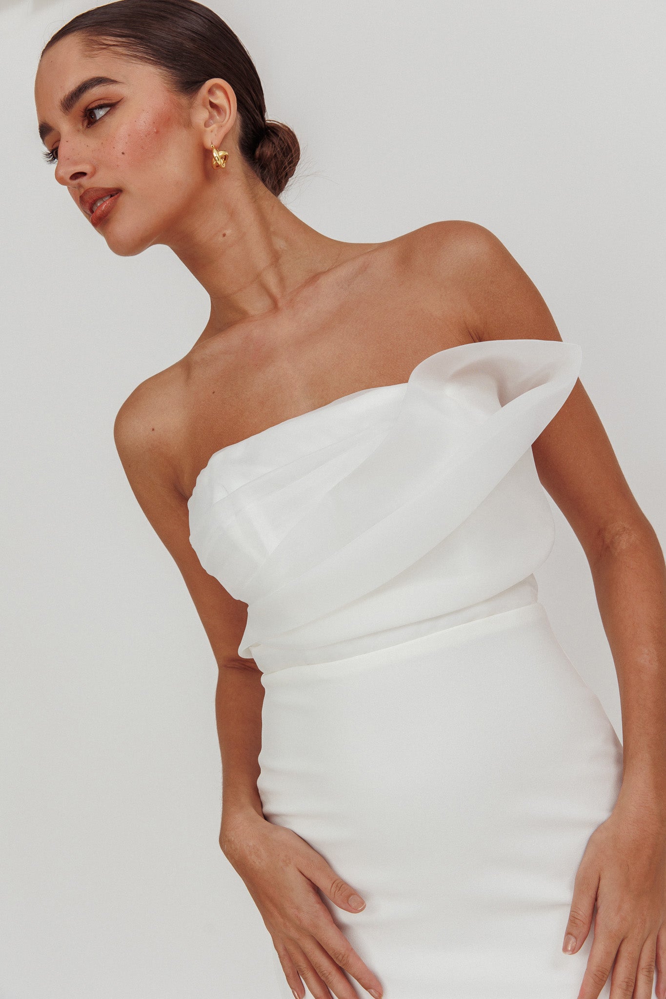 Karaline Strapless Bust Accent Maxi Dress White | Selfie Leslie Karaline Strapless Bust Accent Maxi Dress White | Selfie Leslie