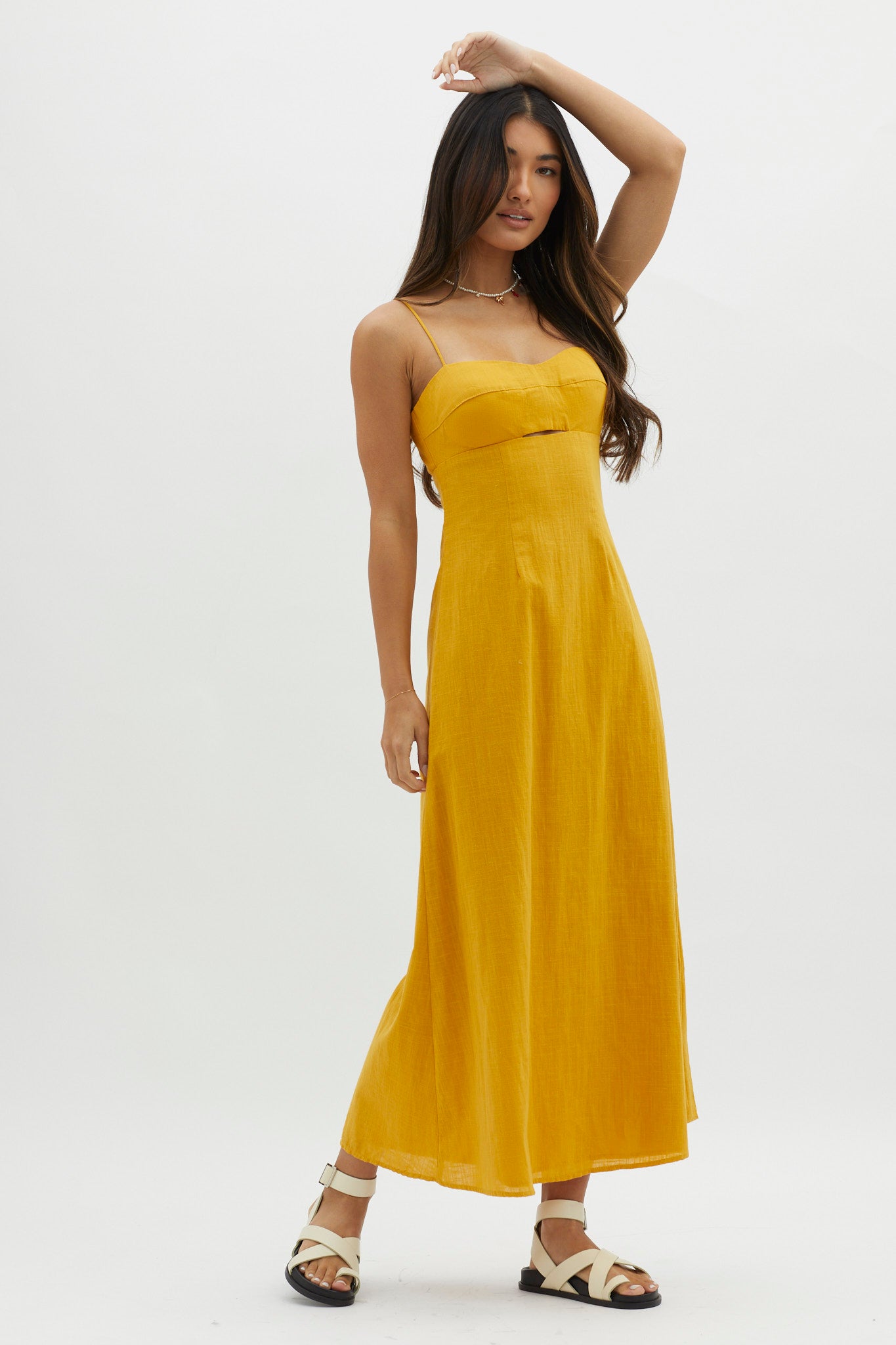 Be Yourself Keyhole Bust Maxi Dress Sun by Selfie Leslie