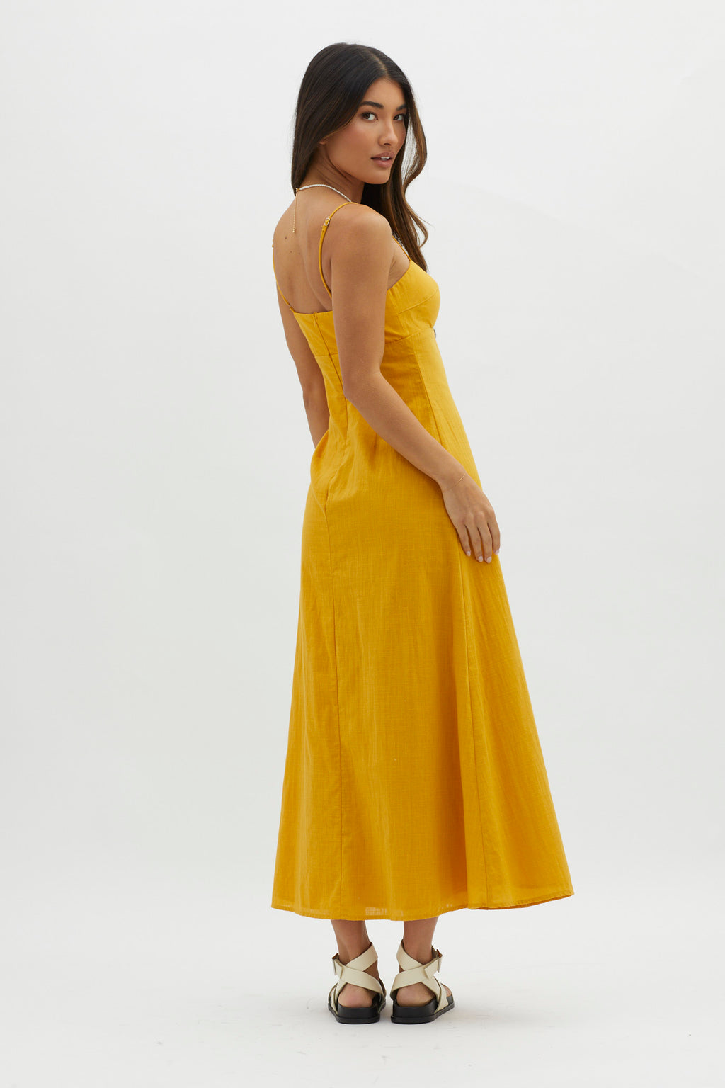 Be Yourself Keyhole Bust Maxi Dress Sun by Selfie Leslie
