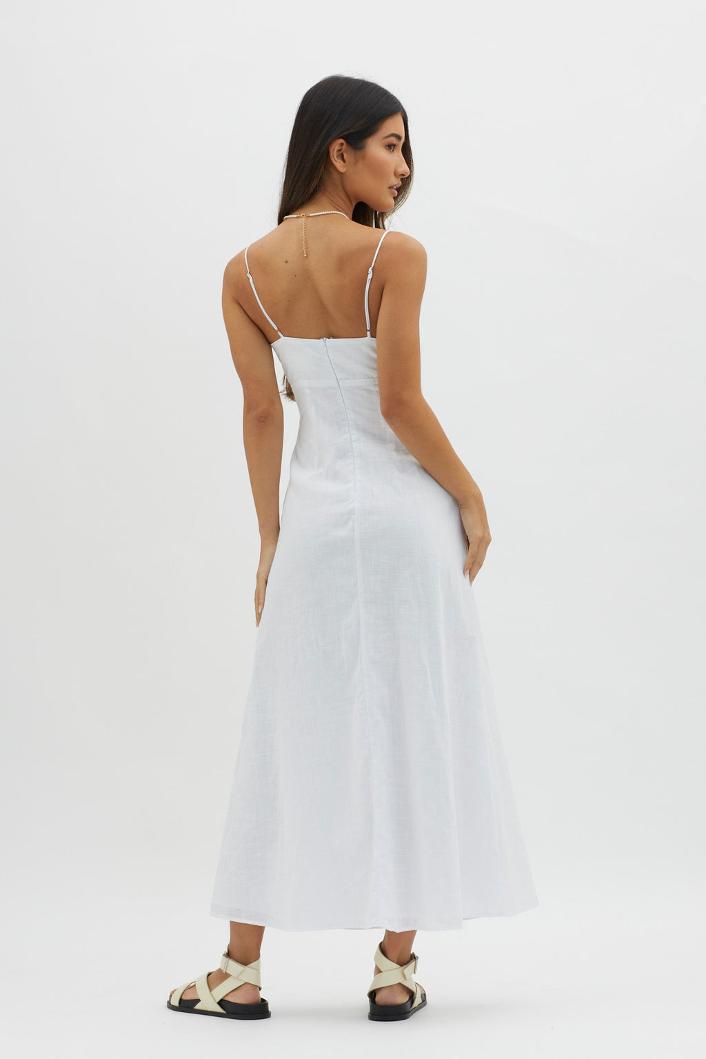 Be Yourself Keyhole Bust Maxi Dress White by Selfie Leslie