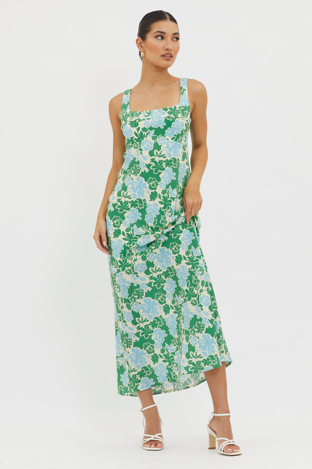 Living Hope Tied Back Maxi Dress Green by Selfie Leslie
