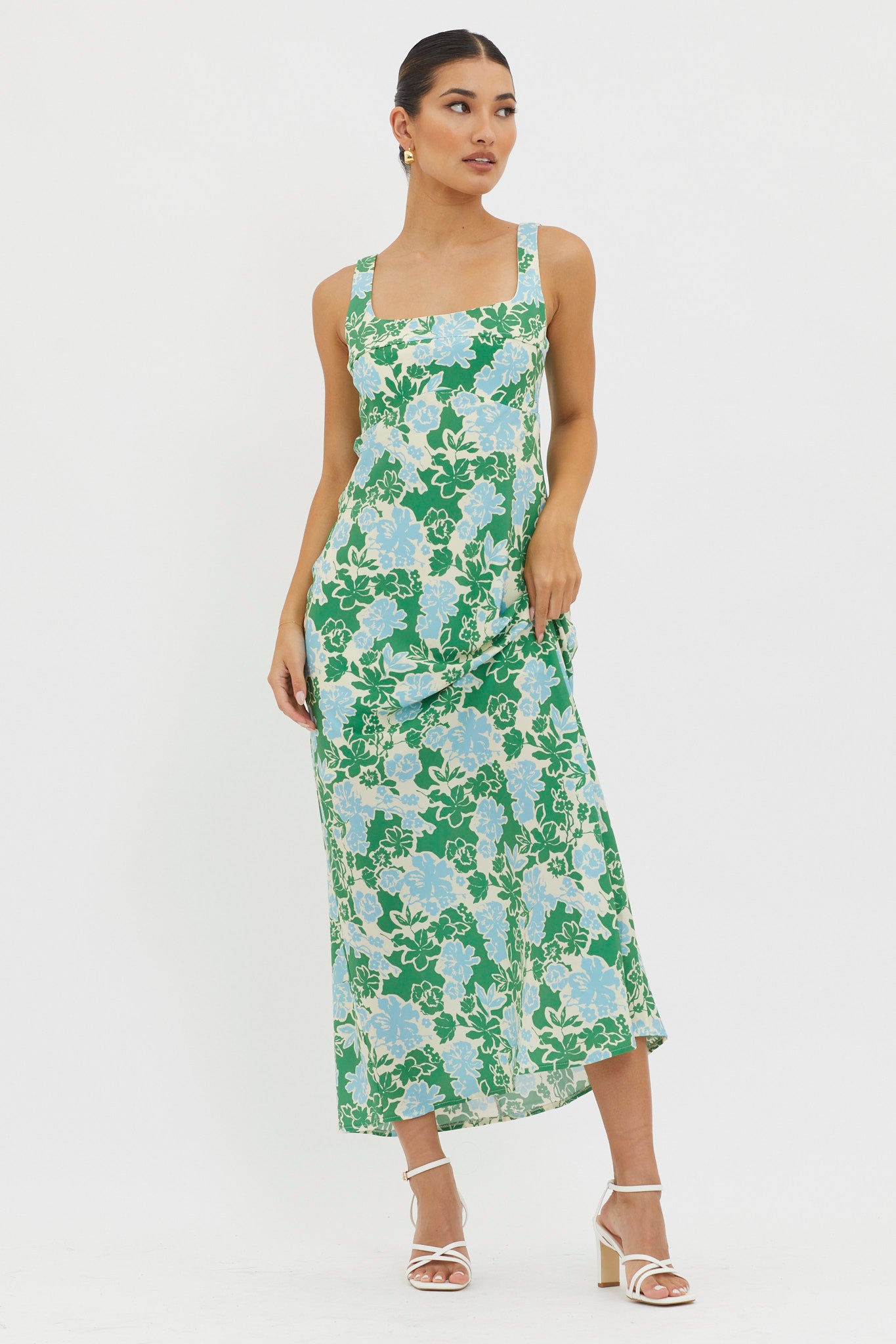 Living Hope Tied Back Maxi Dress Green by Selfie Leslie