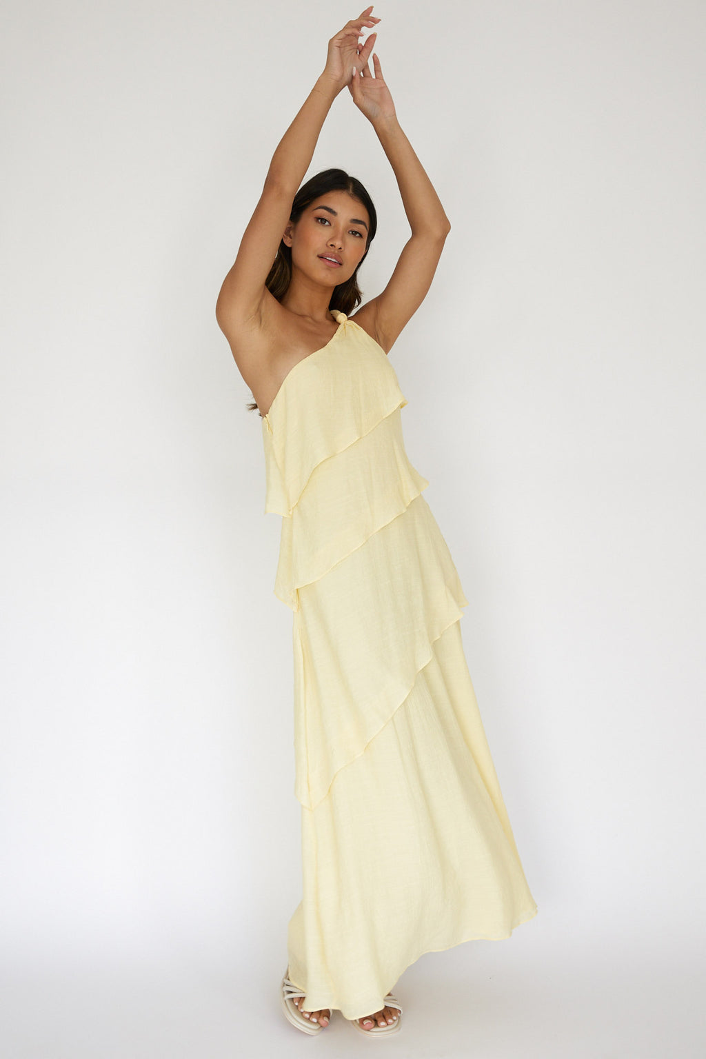 Delwyn One-Shoulder Maxi Dress Yellow by Selfie Leslie