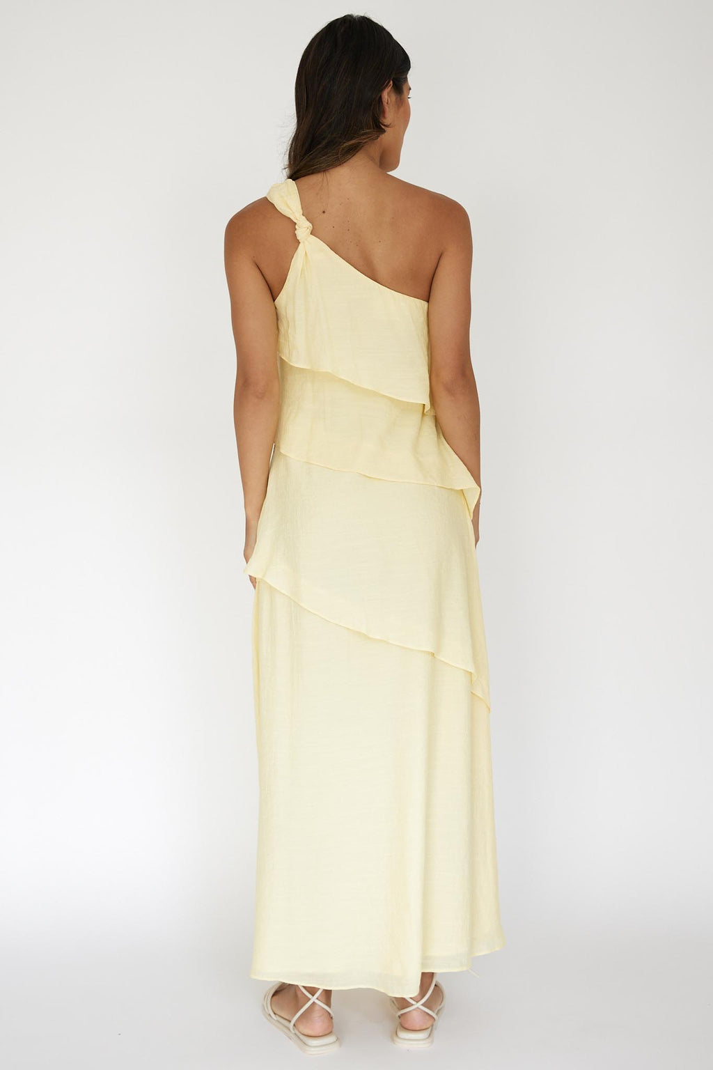 Delwyn One-Shoulder Maxi Dress Yellow by Selfie Leslie