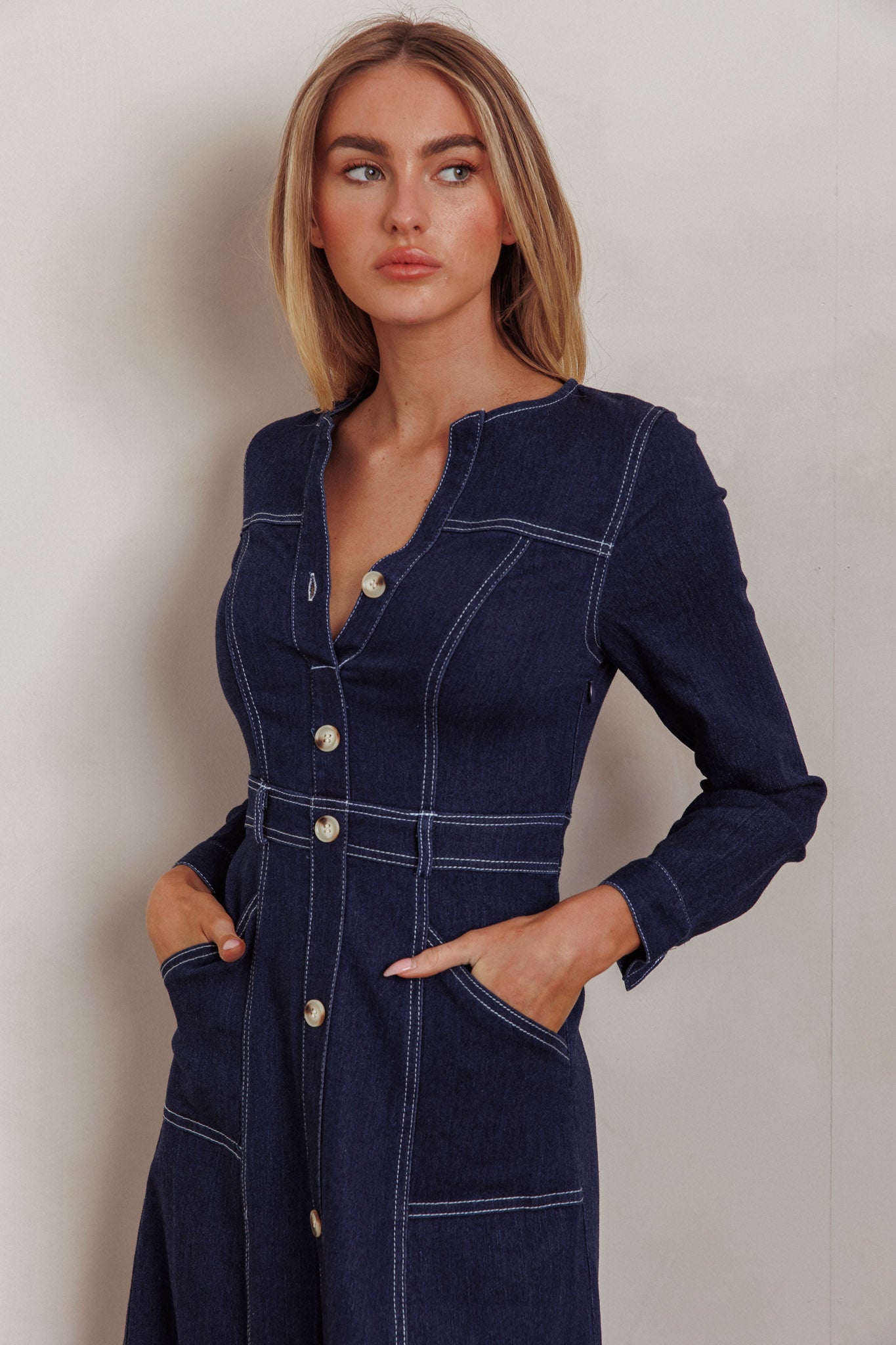 long sleeve midi dress with pockets Womens Chunky Ribbed Tie Waist Midi Sweater Dress Sand