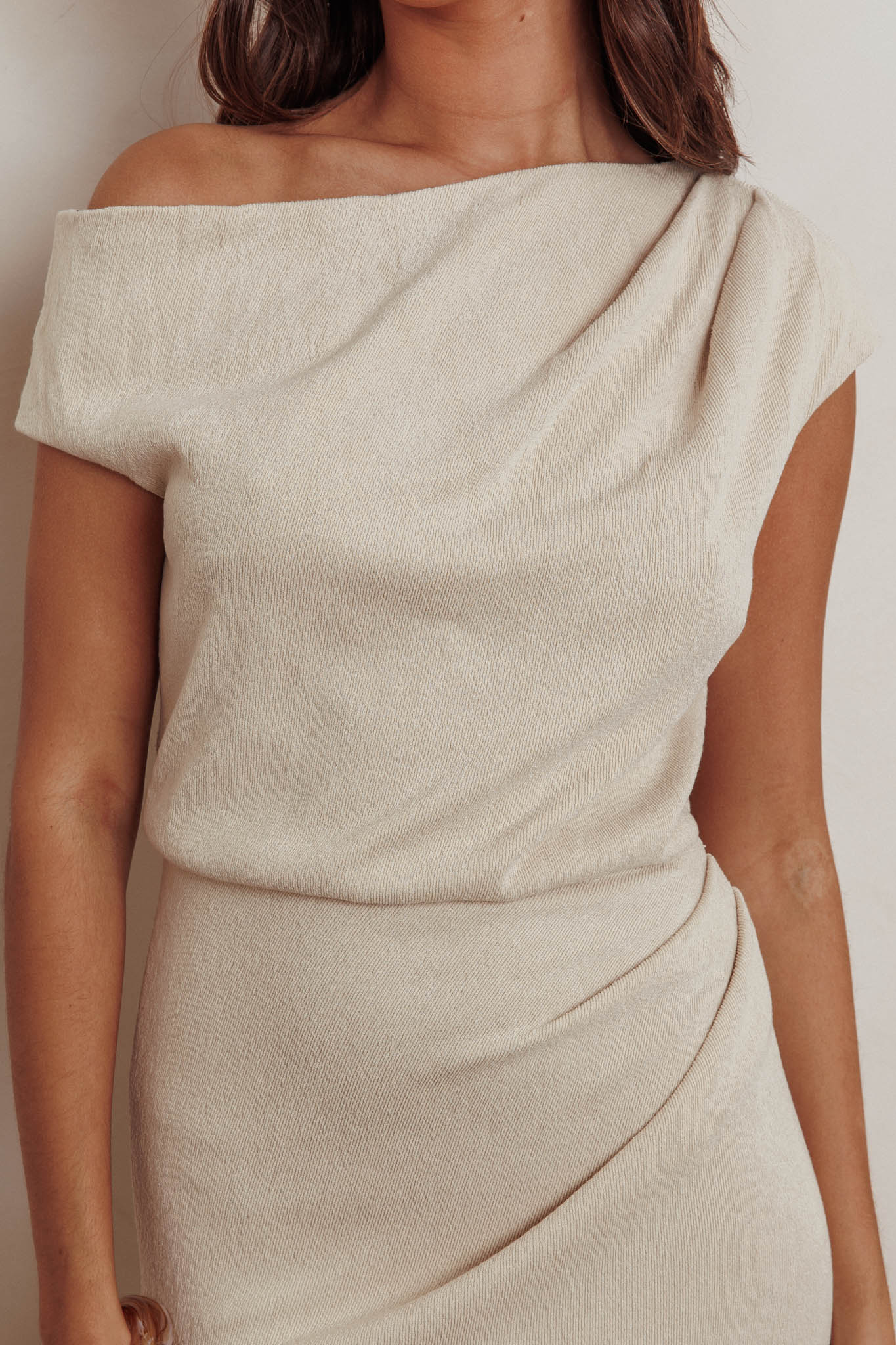 Calculated Ribbed Knit Maxi Dress Oat by Selfie Leslie