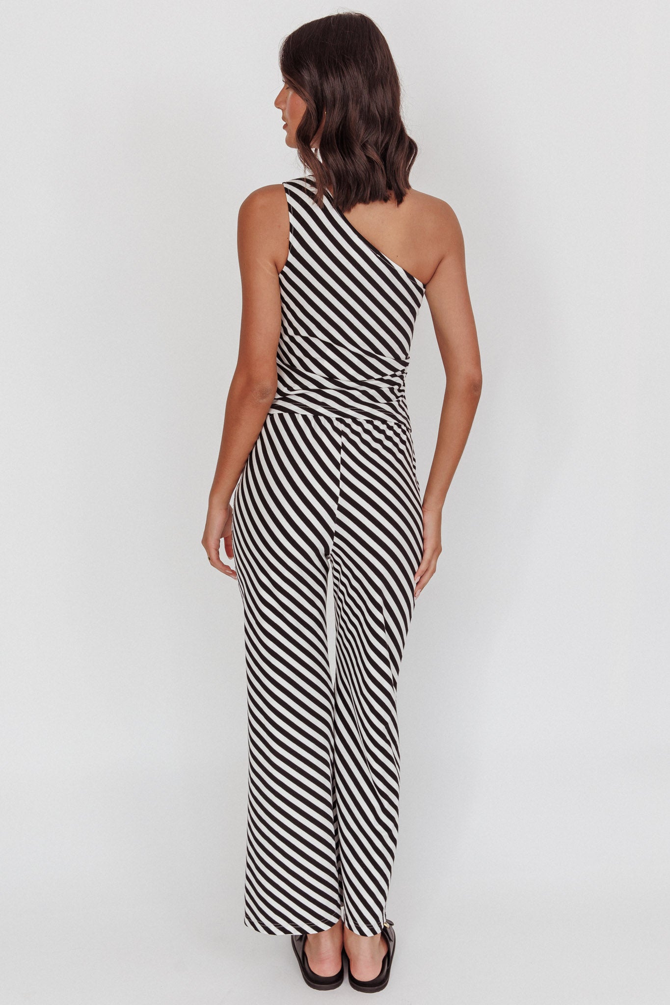 Golden Beach Wide Leg Pants Stripe Black by Selfie Leslie