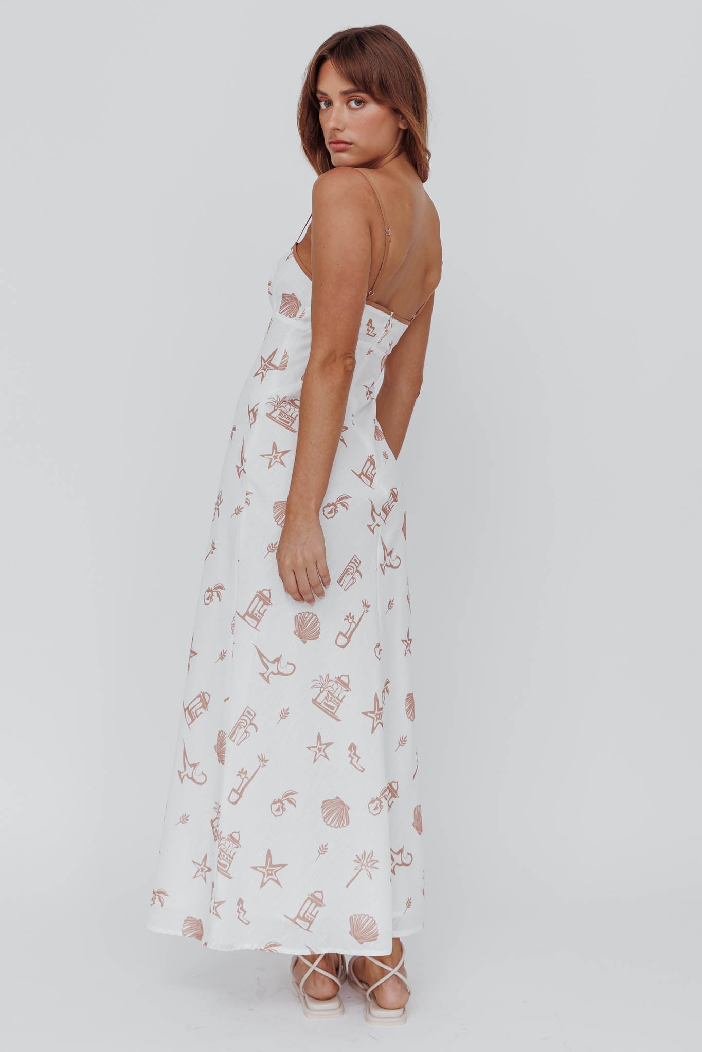 Roll With It Square Neckline Maxi Dress Beige by Selfie Leslie