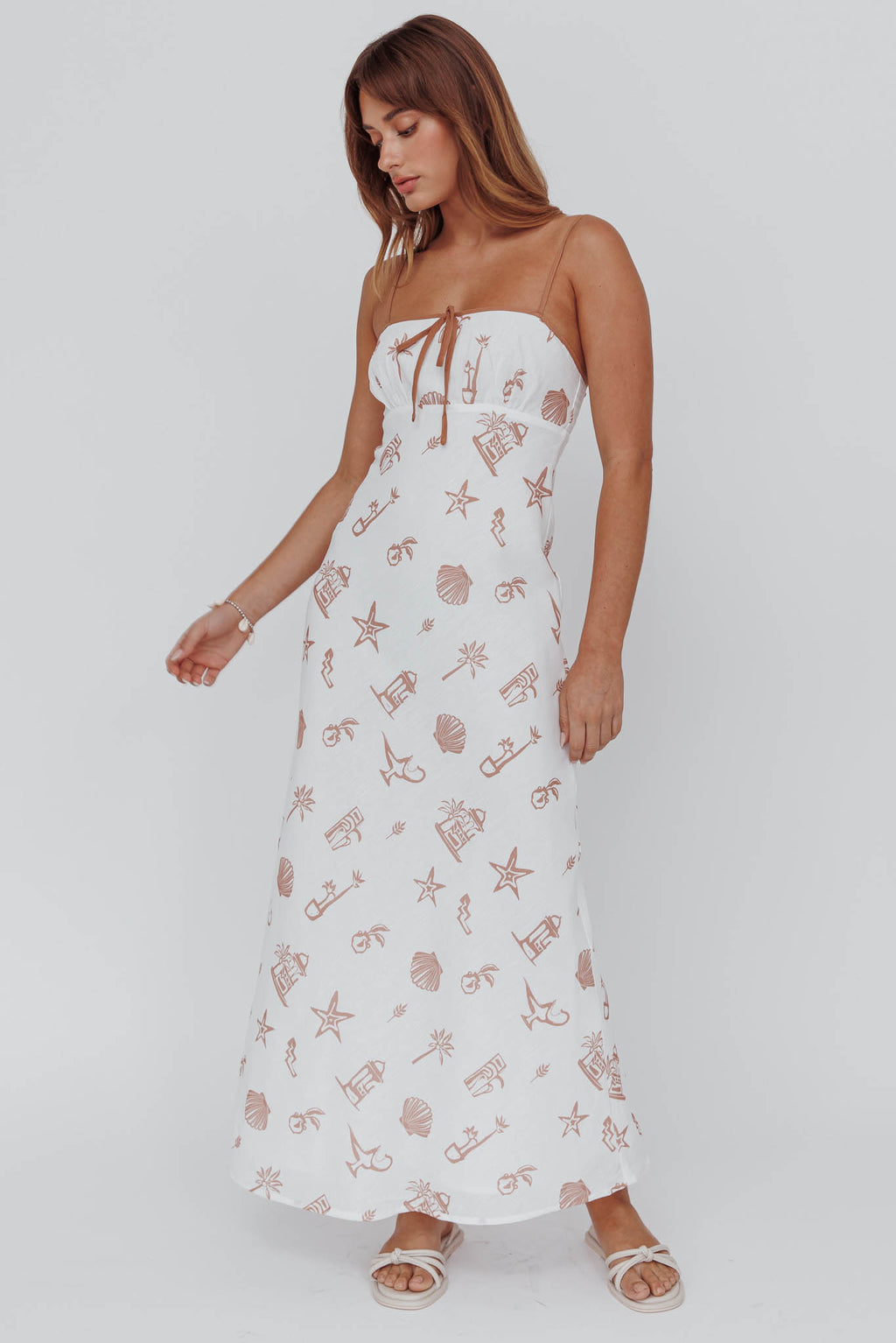 Roll With It Square Neckline Maxi Dress Beige by Selfie Leslie