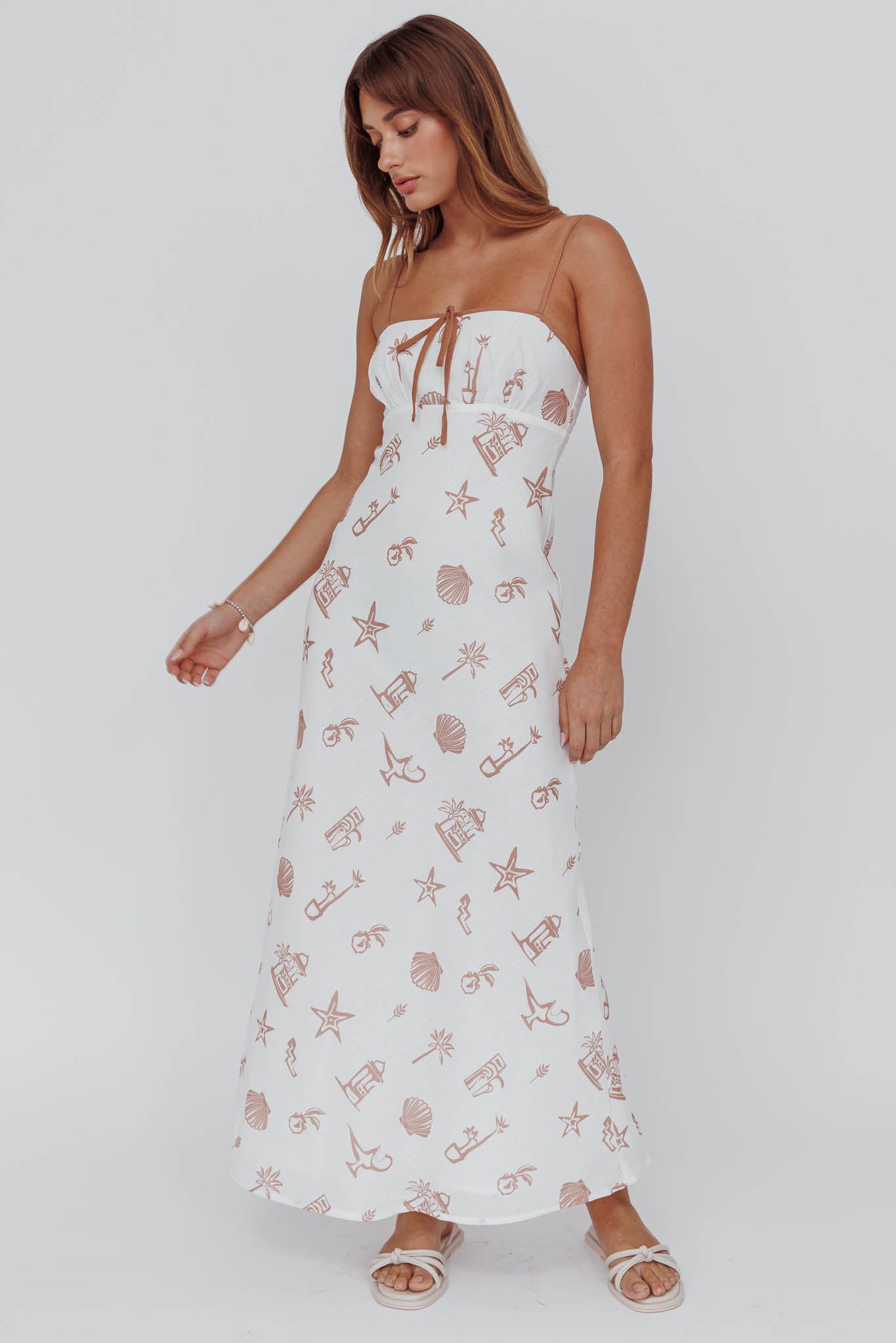 Roll With It Square Neckline Maxi Dress Beige by Selfie Leslie