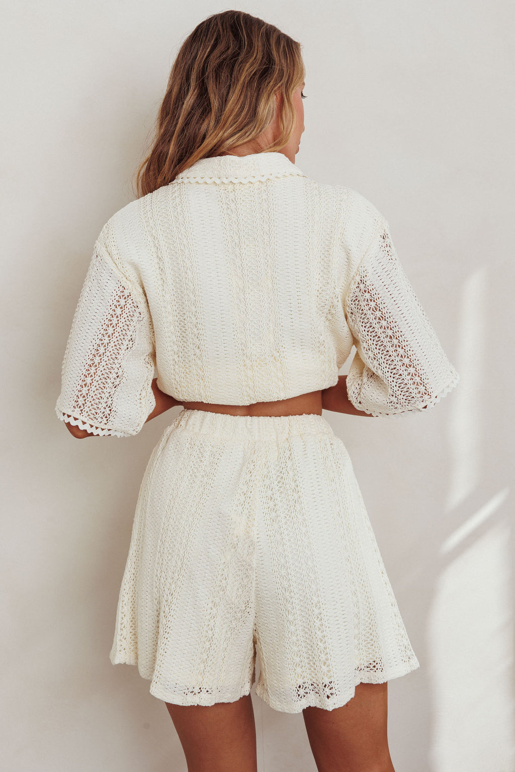 Ottawa Crochet Lace Shorts Oat by Selfie Leslie