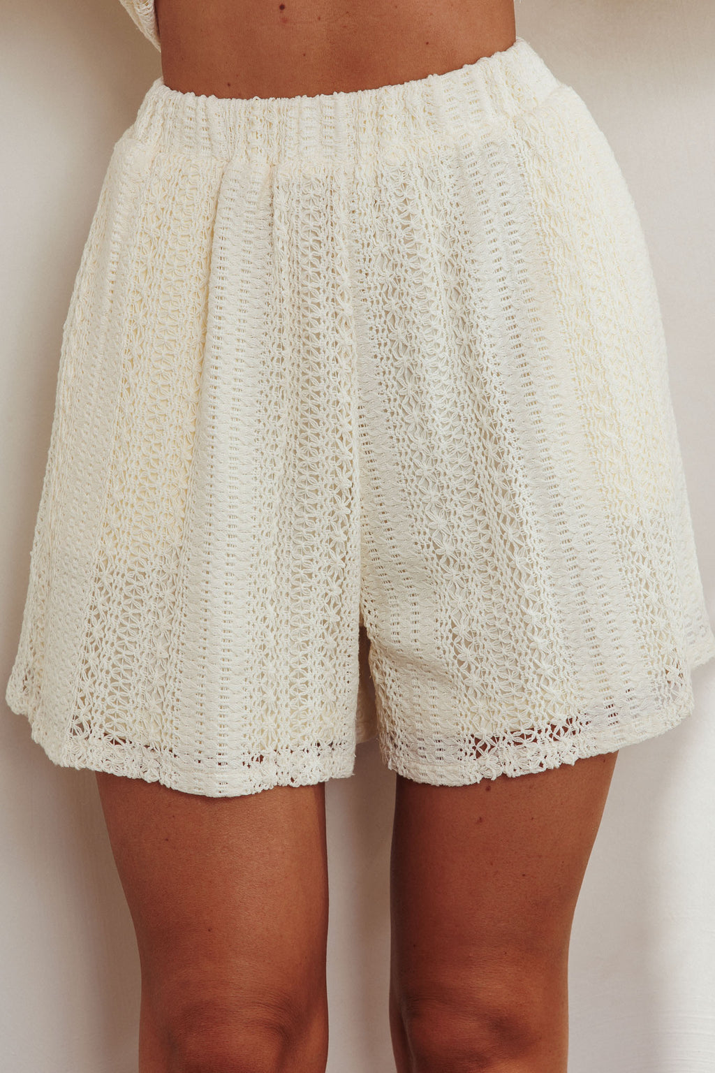 Ottawa Crochet Lace Shorts Oat by Selfie Leslie