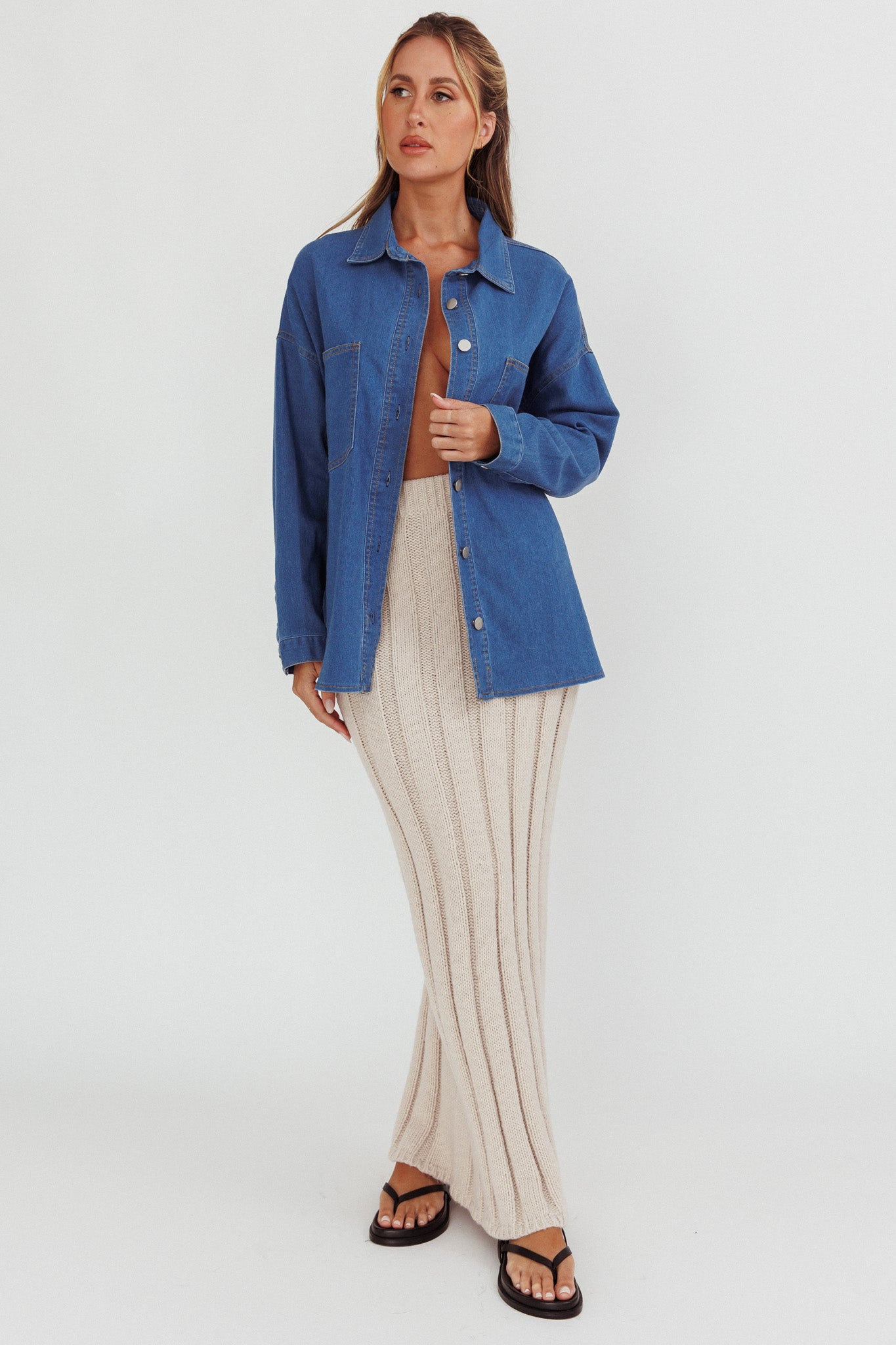 Lake Days Chest Pocket Shirt Indigo by Selfie Leslie