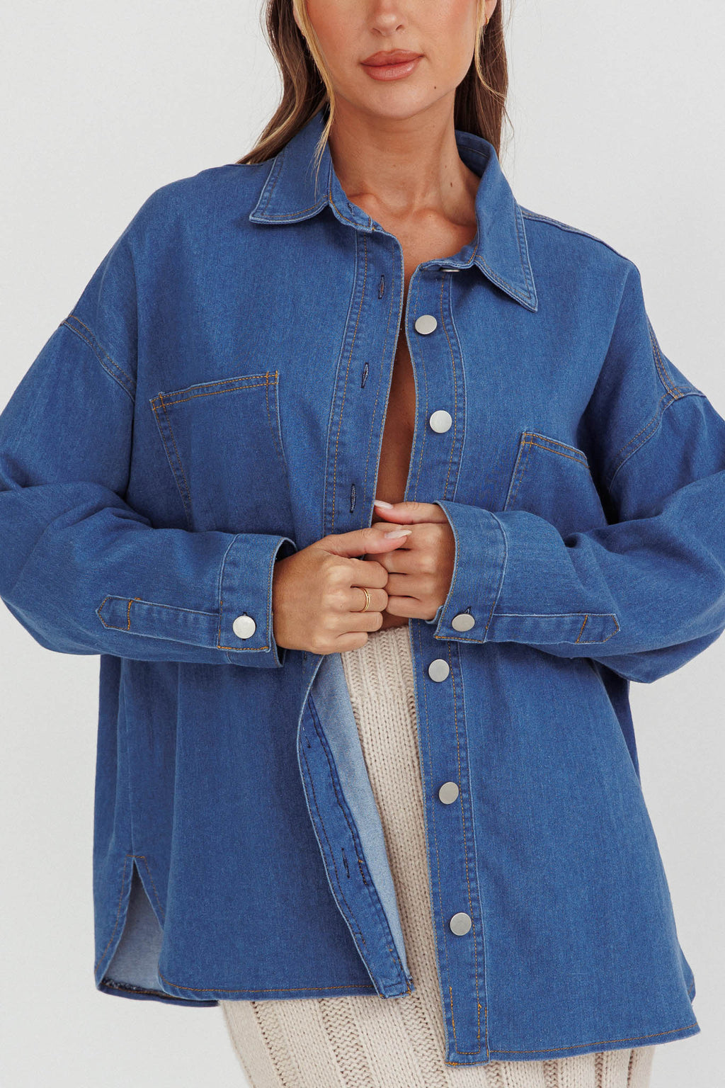 Lake Days Chest Pocket Shirt Indigo by Selfie Leslie