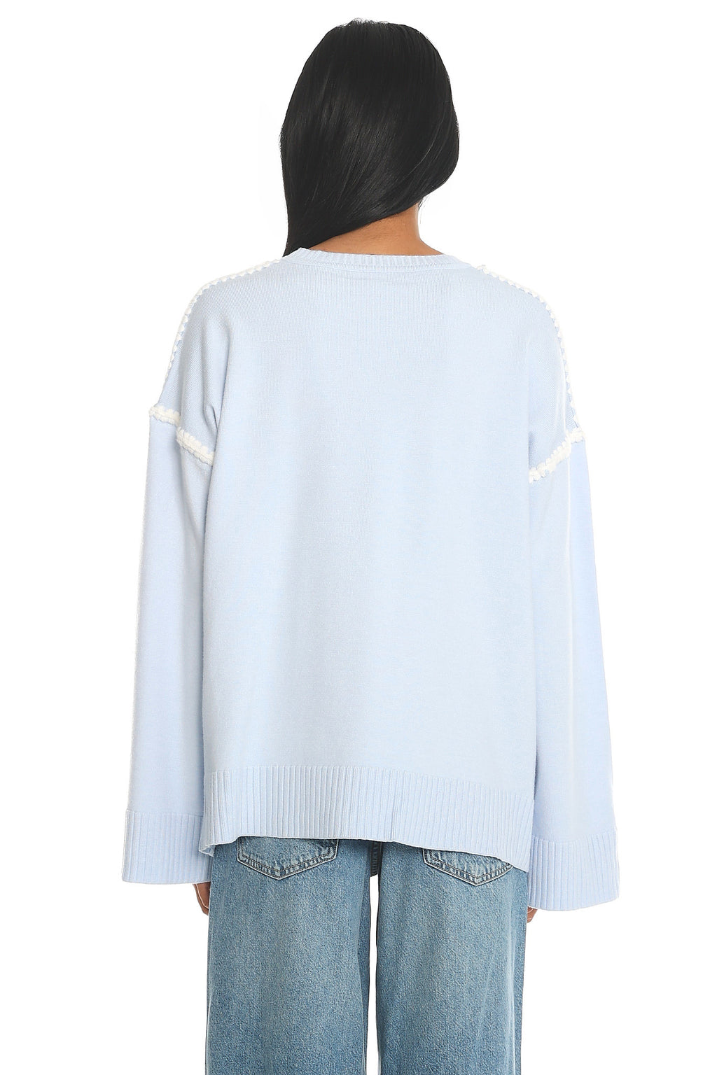Guardian Contrast Knit Sweater Baby Blue