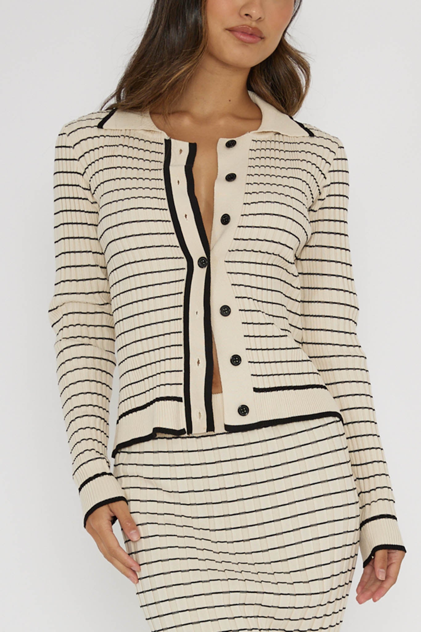 Solar Flare Long Sleeve Top Stripe Oat by Selfie Leslie