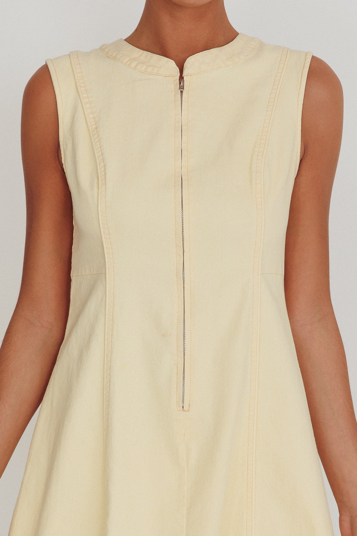 Passionate Flame Sleeveless A-line Midi Dress Beige by Selfie Leslie