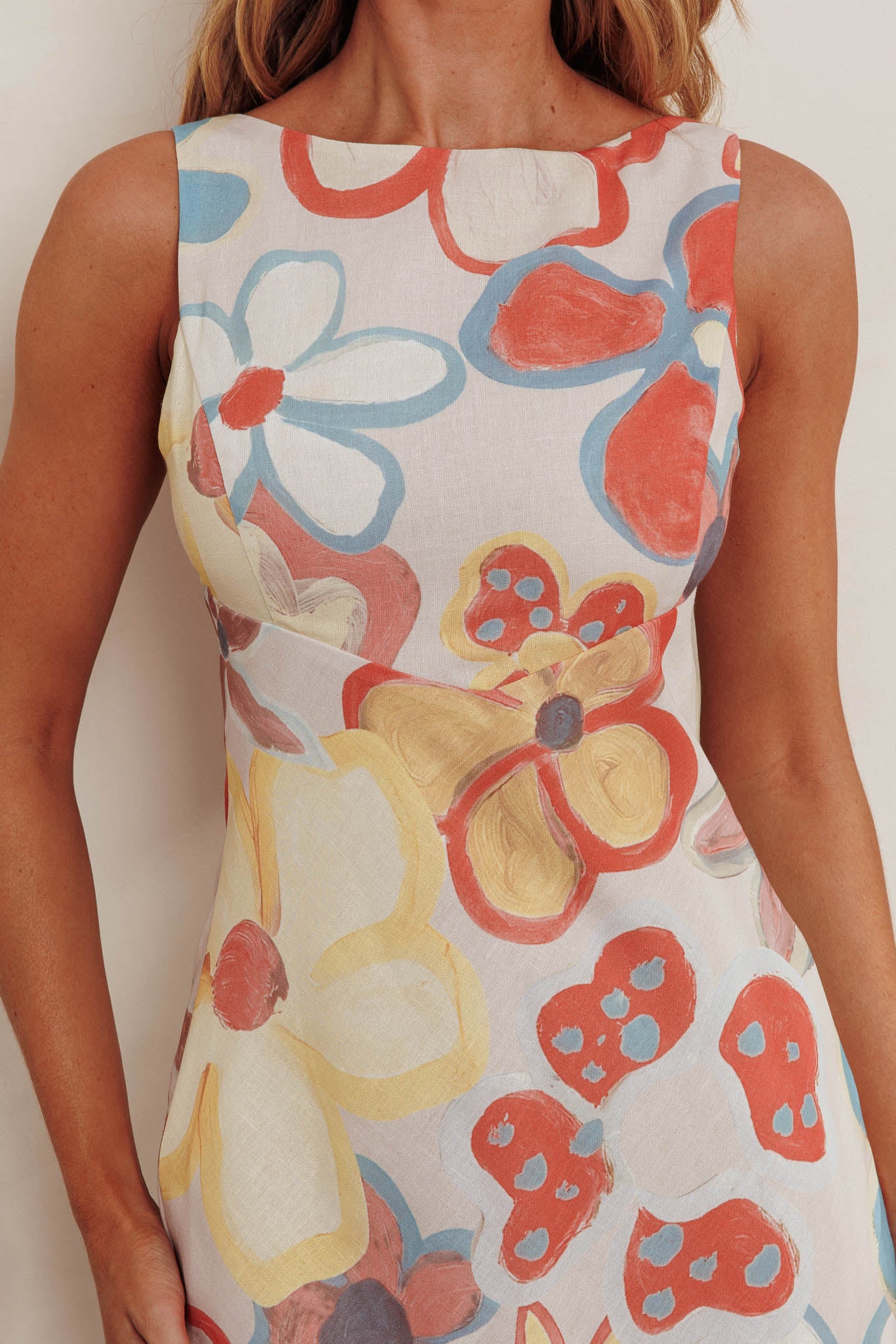 Loving Me Sleeveless A-line Maxi Dress Oat Multi by Selfie Leslie