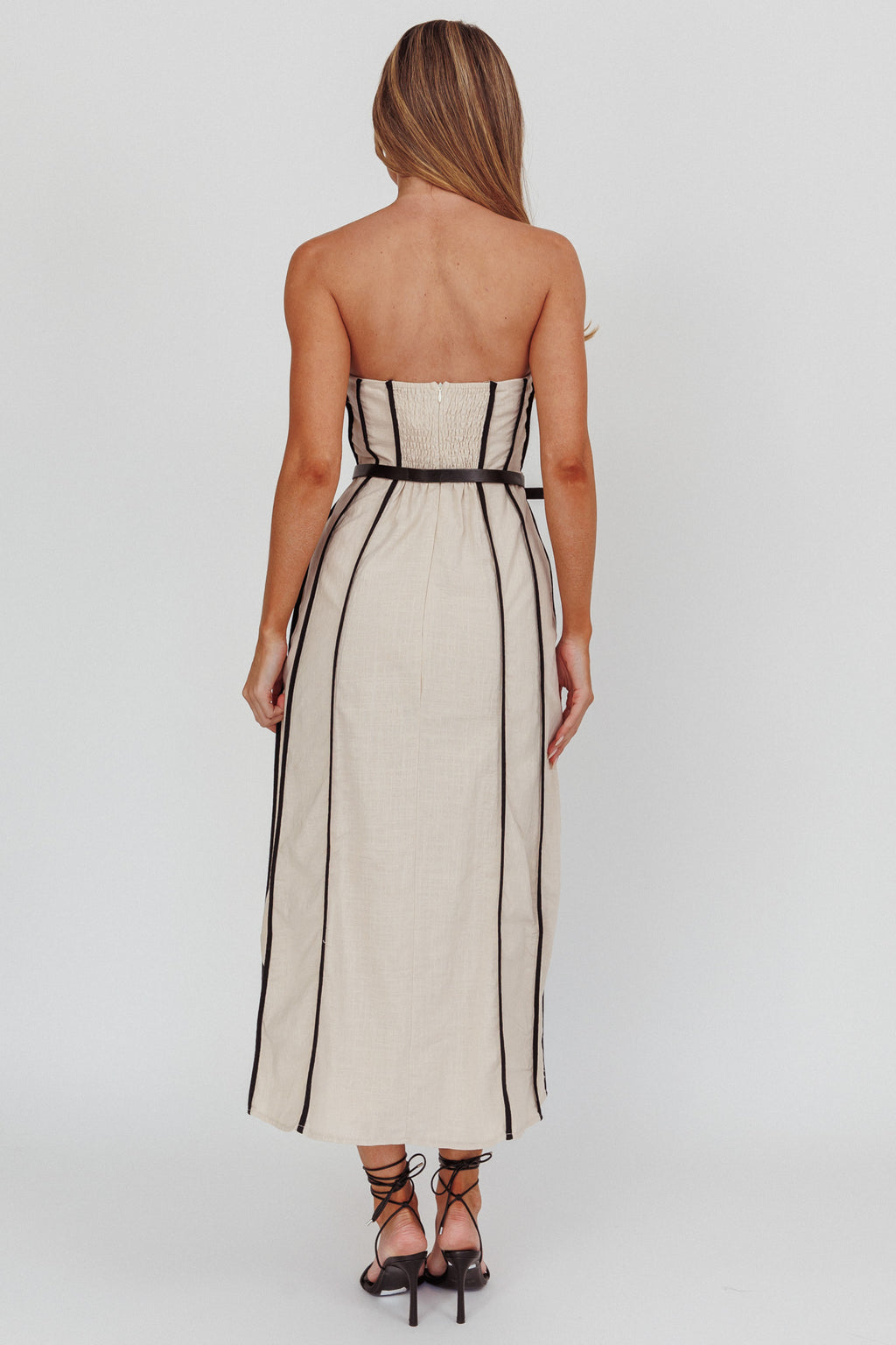 Azalea Sleeveless A-Line Midi Dress Sand by Selfie Leslie