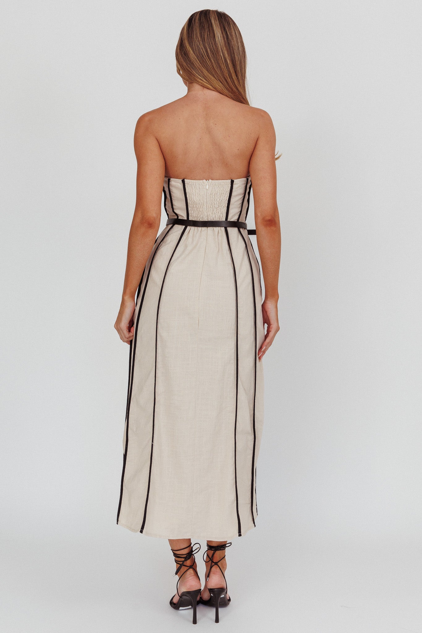 Azalea Sleeveless A-Line Midi Dress Sand by Selfie Leslie