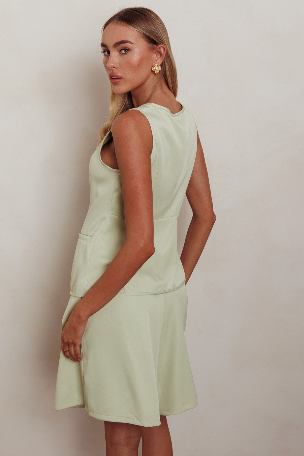Janna Wide Leg Shorts Sage by Selfie Leslie