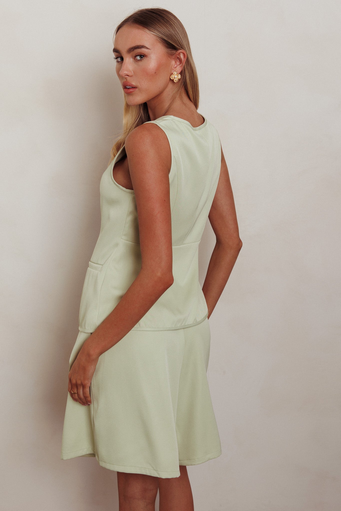 Janna Wide Leg Shorts Sage by Selfie Leslie
