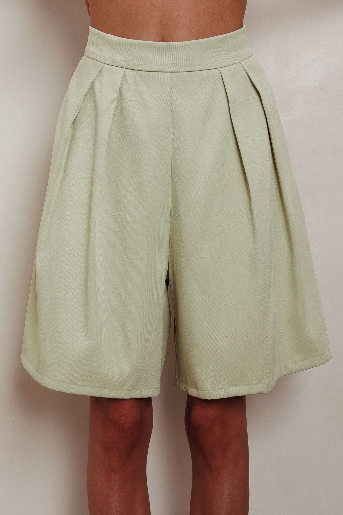 Janna Wide Leg Shorts Sage by Selfie Leslie