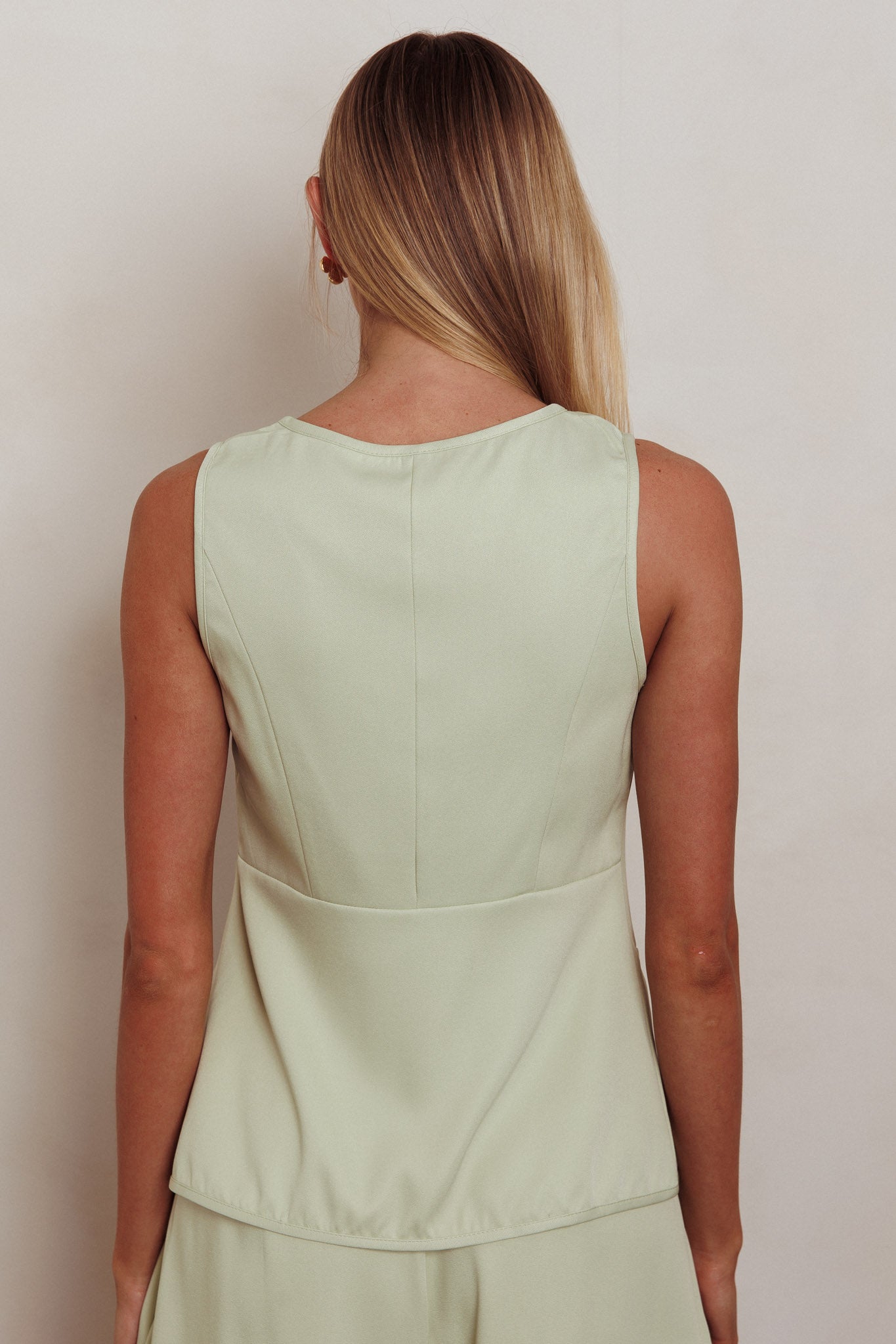 Janna Sleeveless Buttoned Top Sage by Selfie Leslie