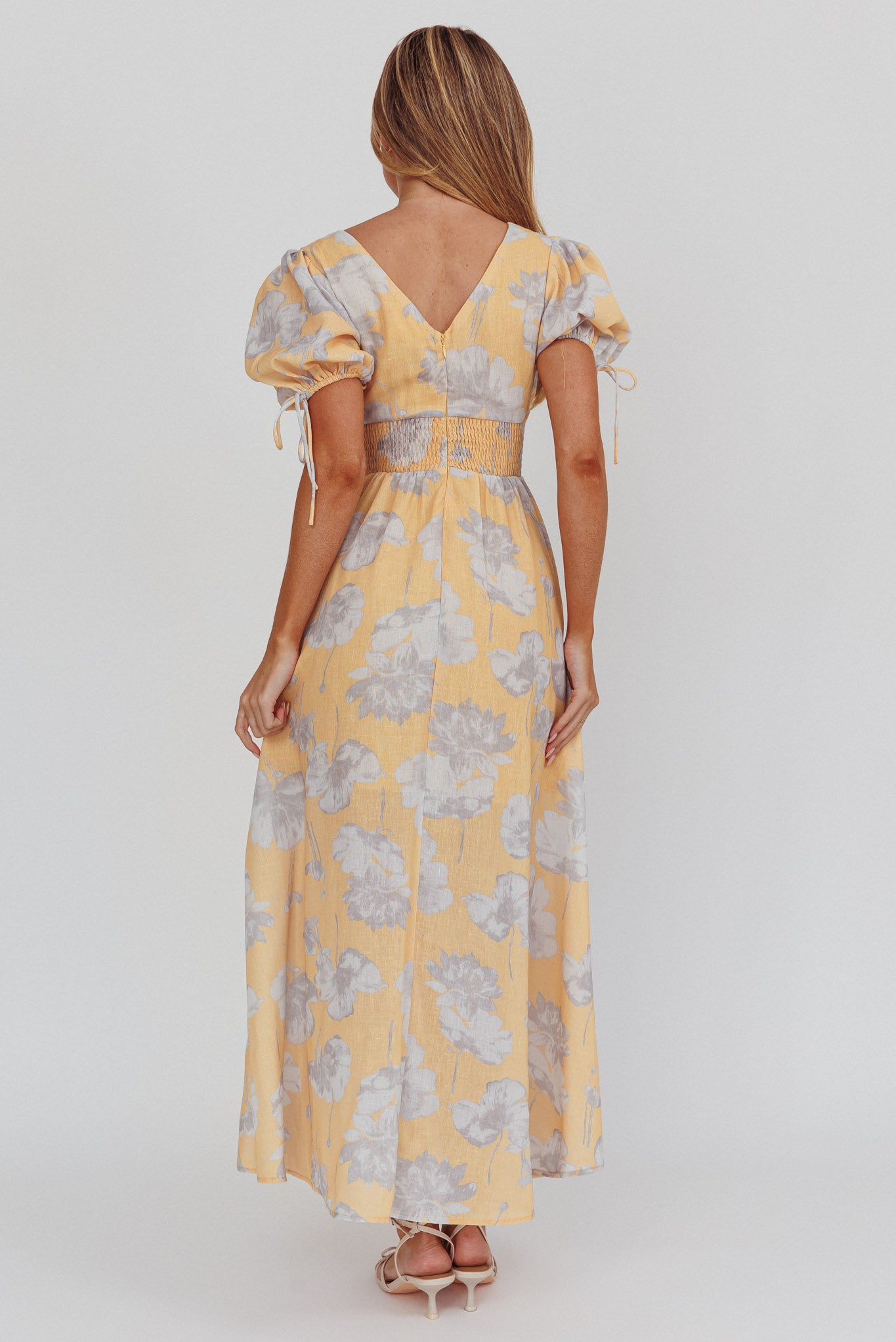 Loveberry Puff Sleeve A-Line Maxi Dress Pumpkin | Selfie Leslie