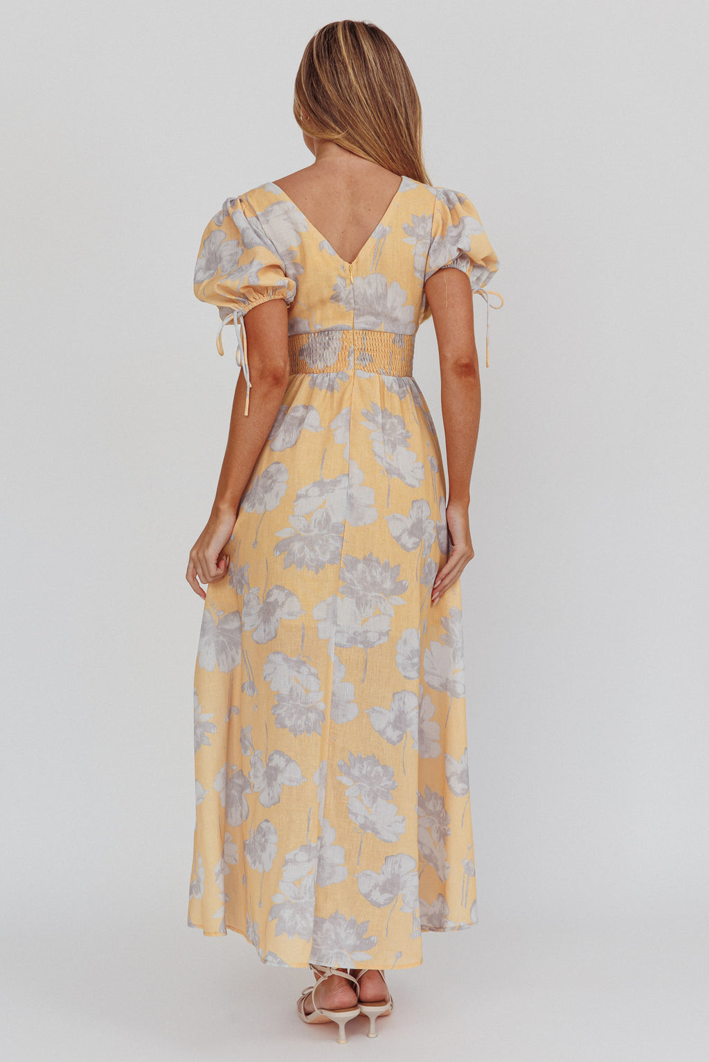 Loveberry Puff Sleeve A-Line Maxi Dress Pumpkin by Selfie Leslie